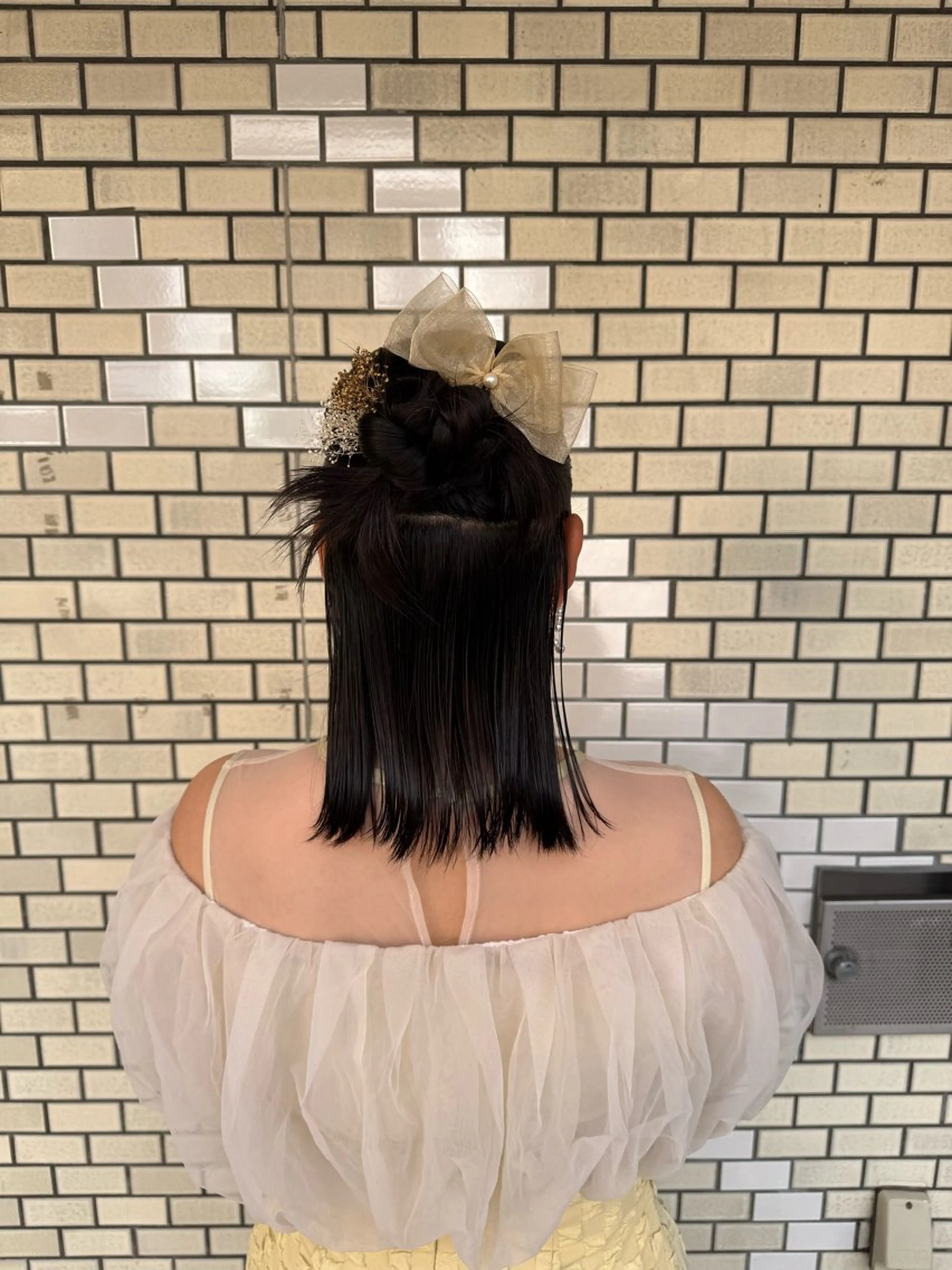 ミディアム ヘアアレンジ ハーフアップ 結婚式・ブライダル 小松 莉夏子のヘアスタイル