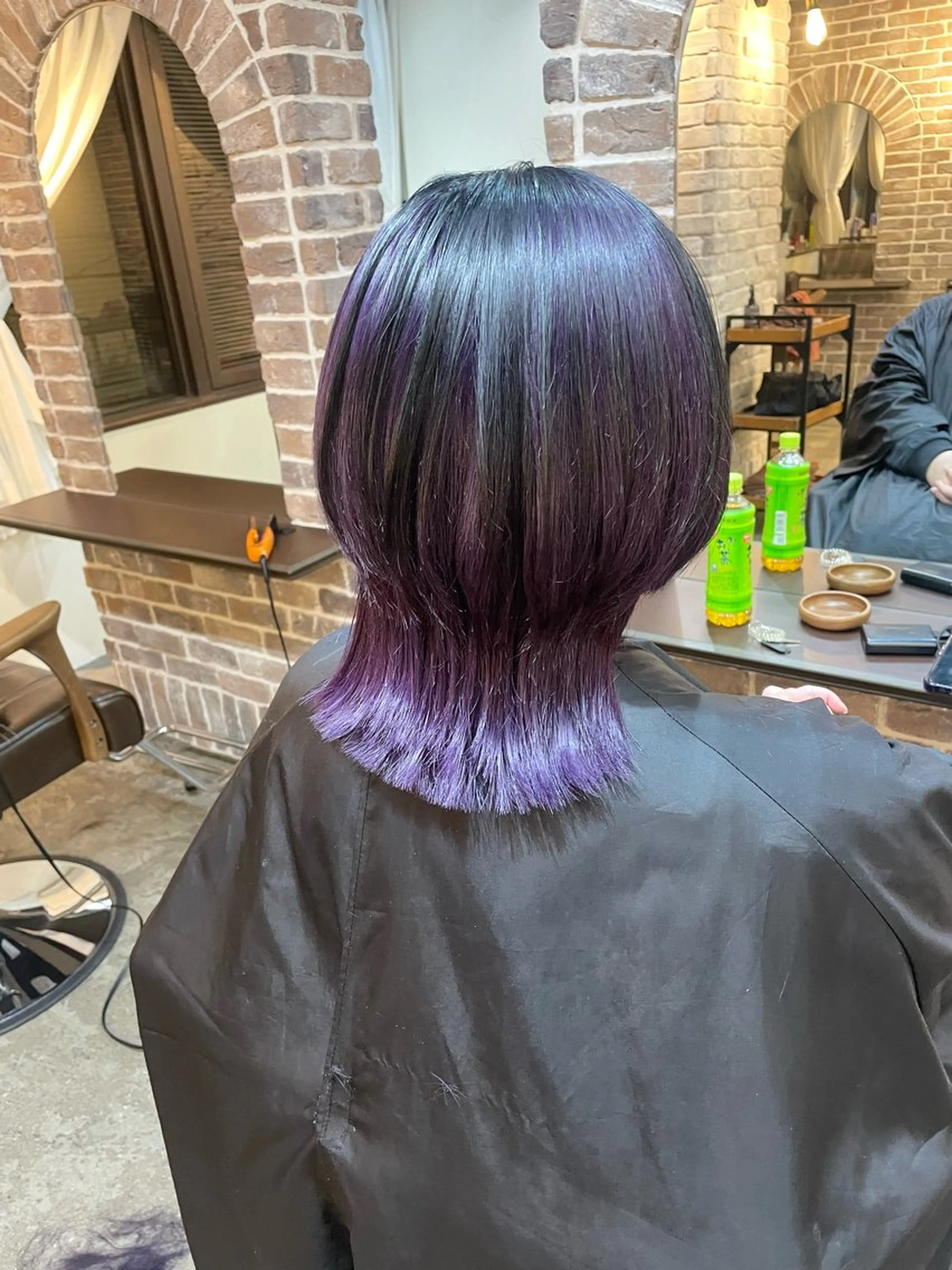 ミディアム カラー 黒髪 ブリーチ バイオレットカラー ウルフカット カット ヘアカラー トリートメント ACROあべの店所属・艶カラー/インナー /グラデ/大西小百合のヘアスタイル