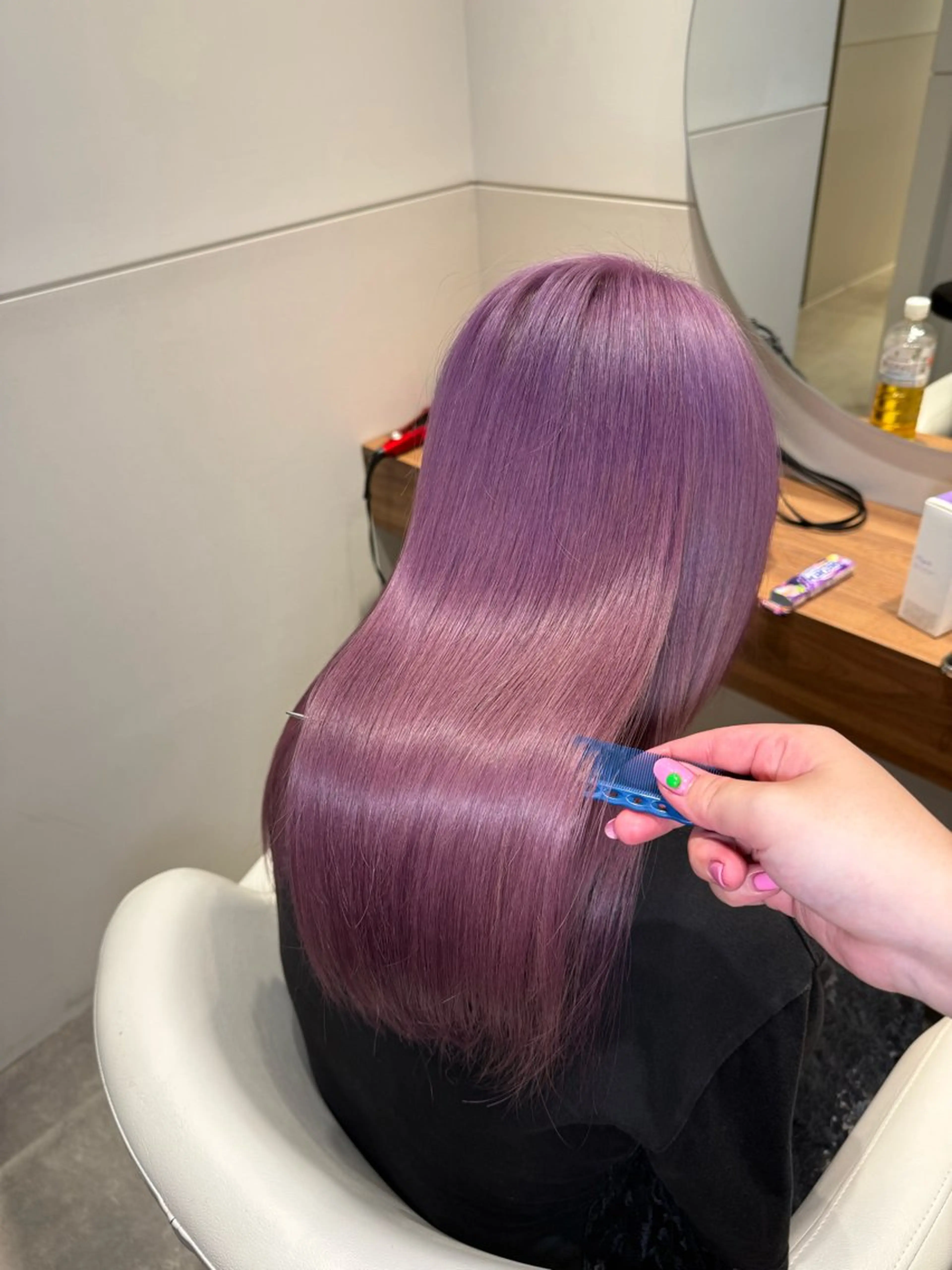 ロング カラー ピンクカラー ピンクパープル パープルカラー トリートメント ヘアカラー トリートメント オタク特化美容師💟 チバコナツのヘアスタイル