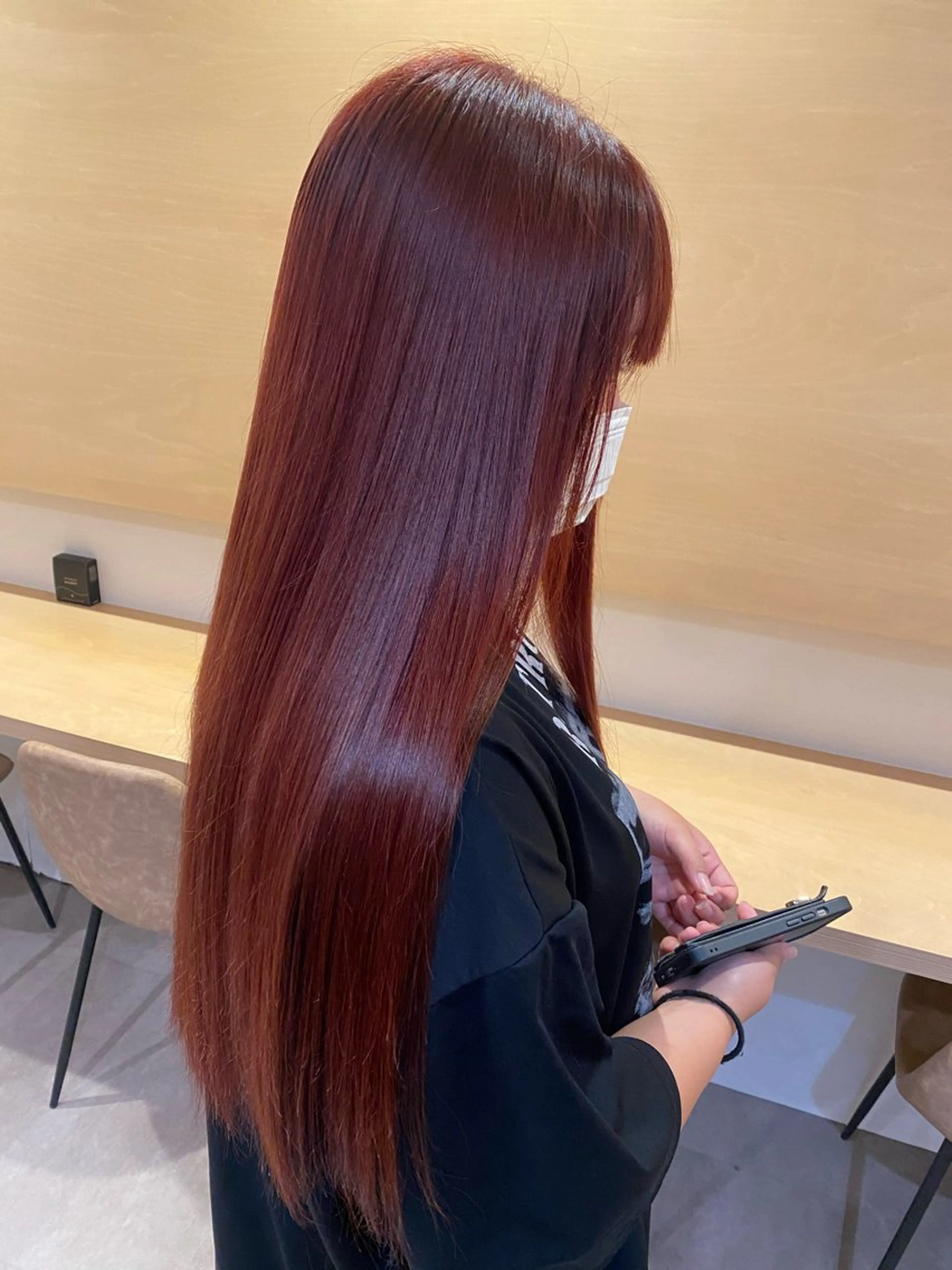 ロング カラー ブリーチ レッドカラー 🎀津曲夏希🎀 ボブ/顔周りカットのヘアスタイル