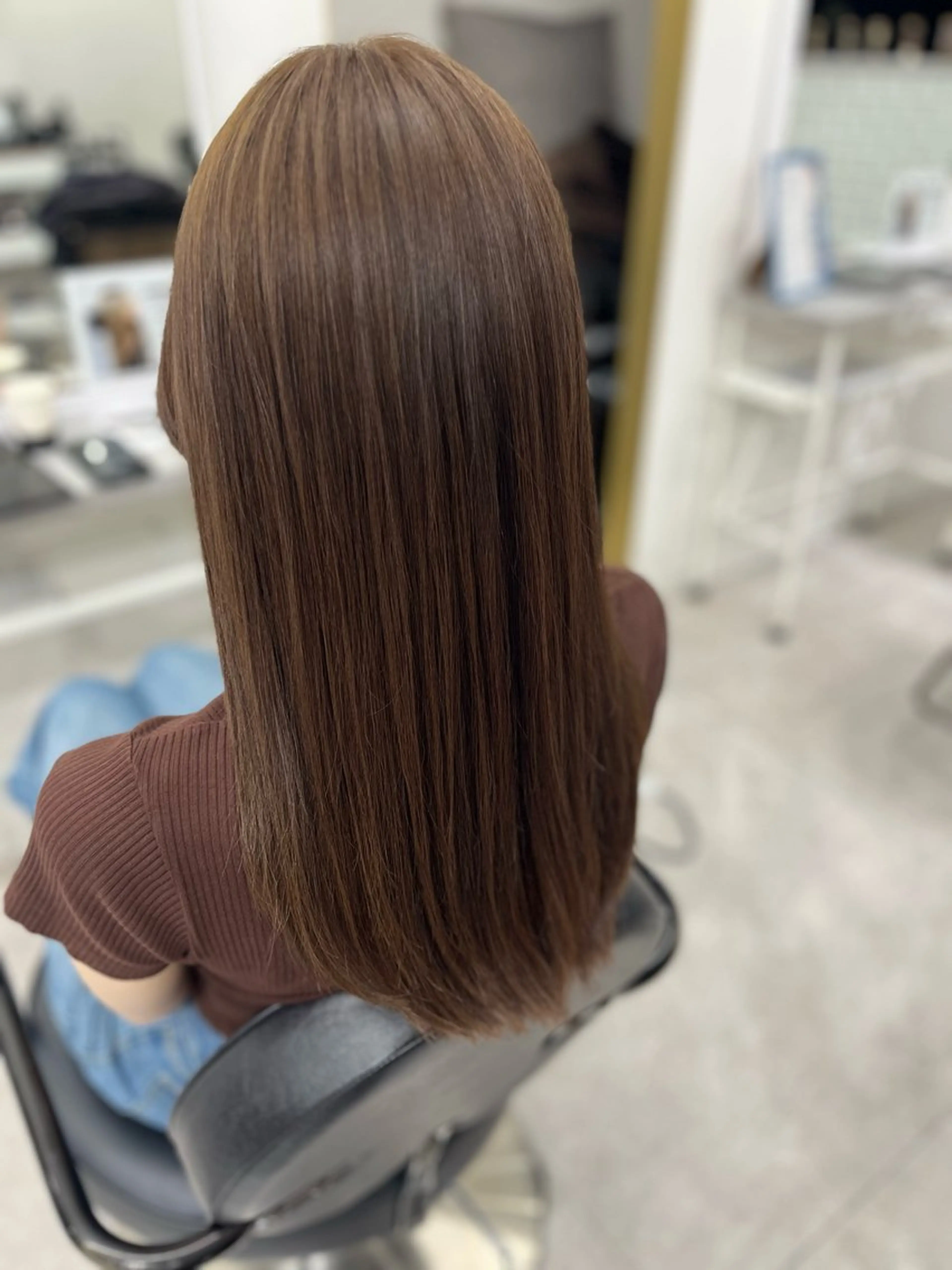 ロング カラー ベージュカラー ミルクティーベージュ カット ヘアカラー トリートメント 🫧ぷる艶カラー🫧 Yuubi🦩のヘアスタイル