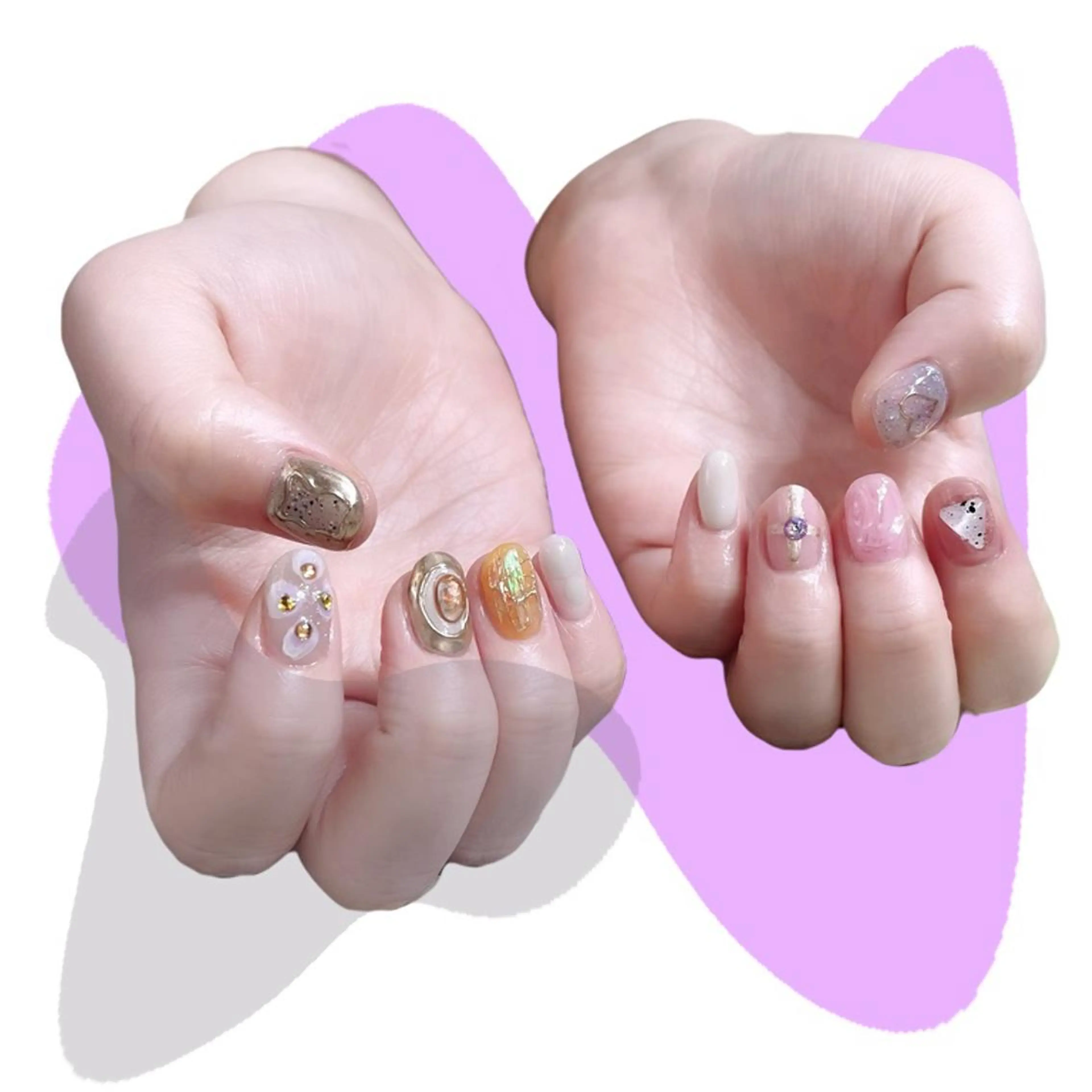 ネイル オーロラネイル 氷ネイル・うるうるネイル 韓国ネイル マグネットネイル ミラーネイル ハンドネイル VOLLMOND nailのネイルデザイン