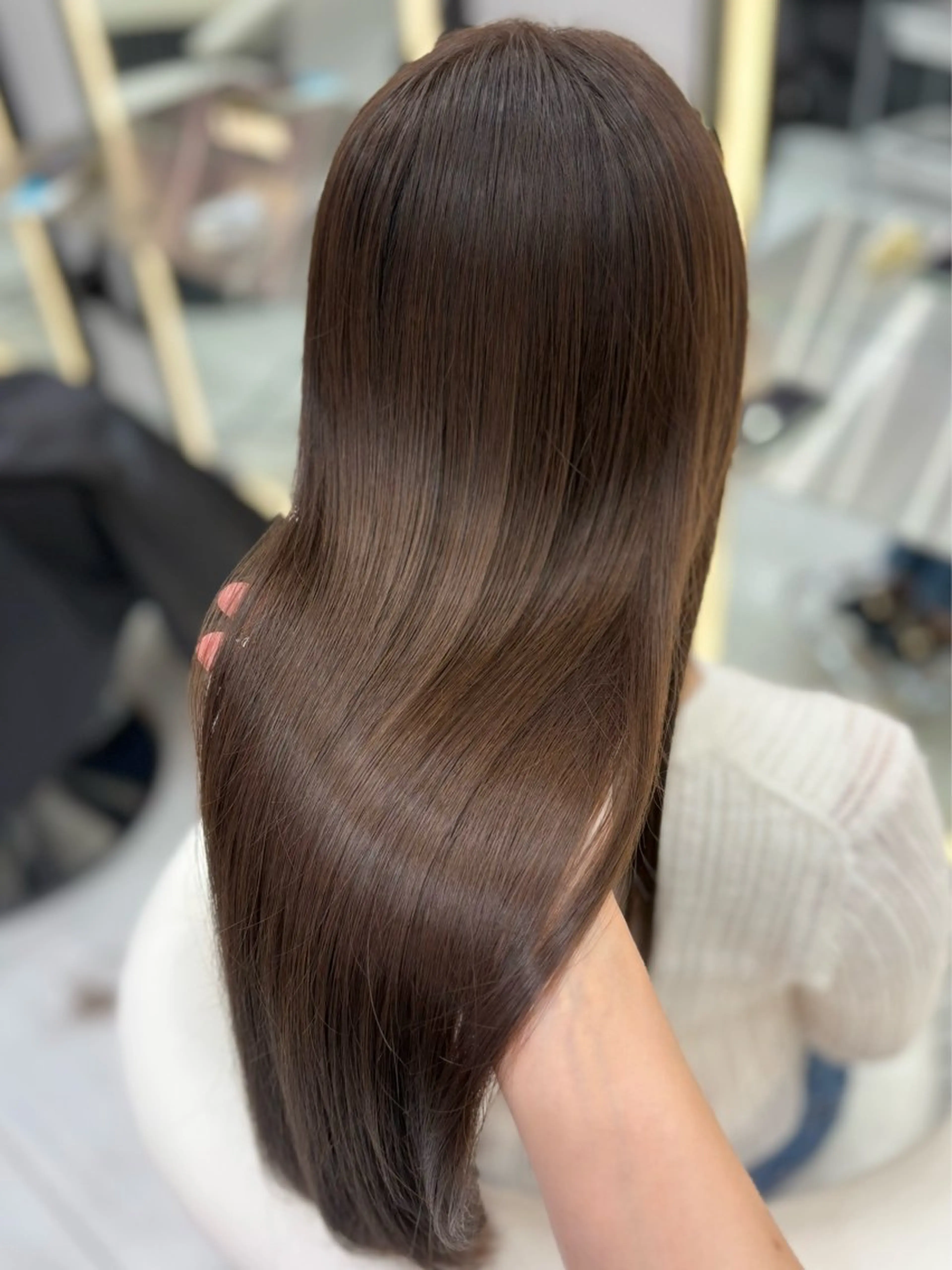 ロング 髪質改善 縮毛矯正 カット 縮毛矯正 トリートメント 新宿/韓国ヘア 中明度カラー/かやのヘアスタイル