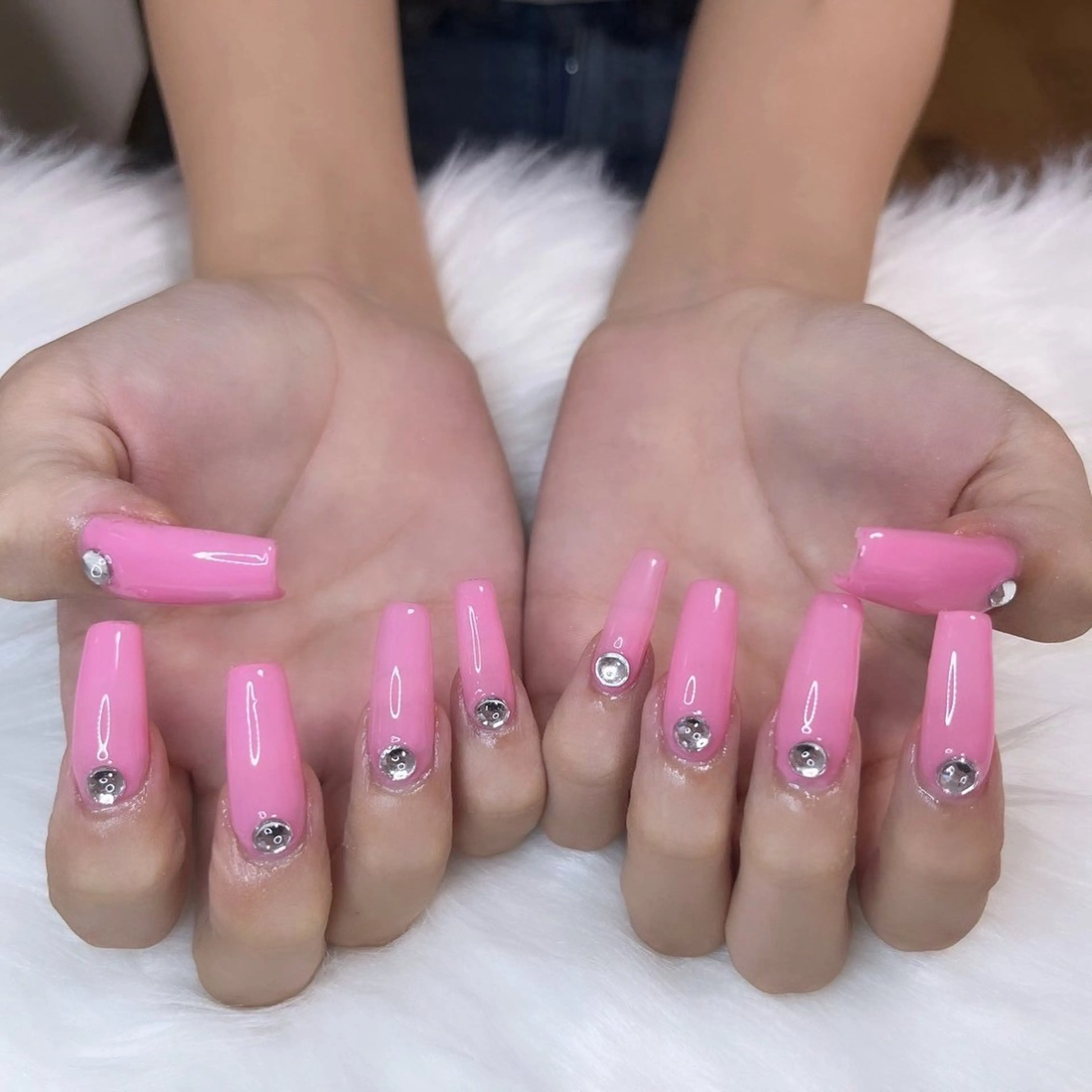 ネイル 長さ出し ロングネイル ワンカラーネイル ピンク Lala nailのネイルデザイン