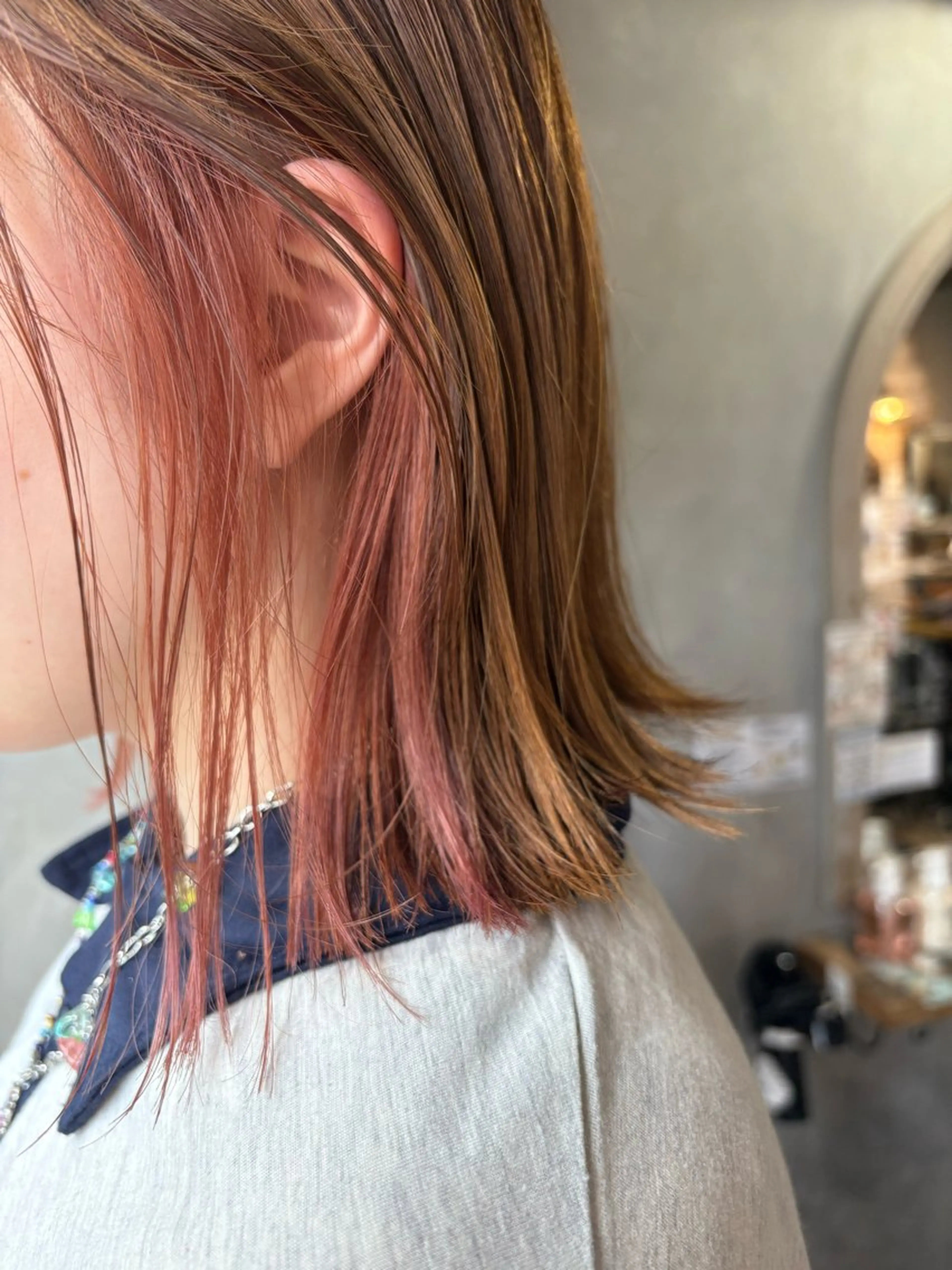 ミディアム カラー カット ヘアカラー トリートメント ツキノキ ミナのヘアスタイル