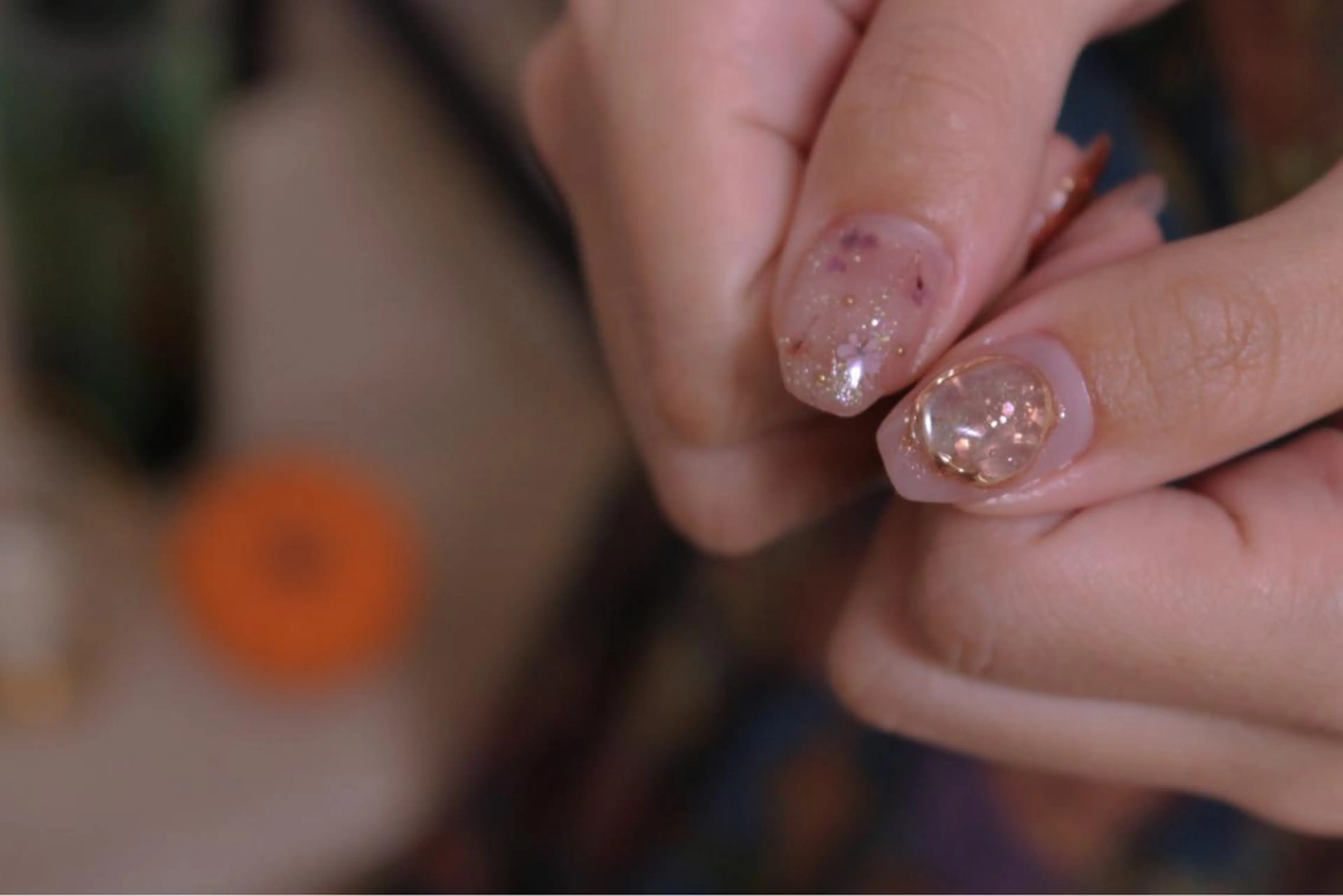 ネイル オーロラネイル カジュアル 長さ出し ジェルネイル 韓国ネイル ハンドネイル MH Nailのネイルデザイン