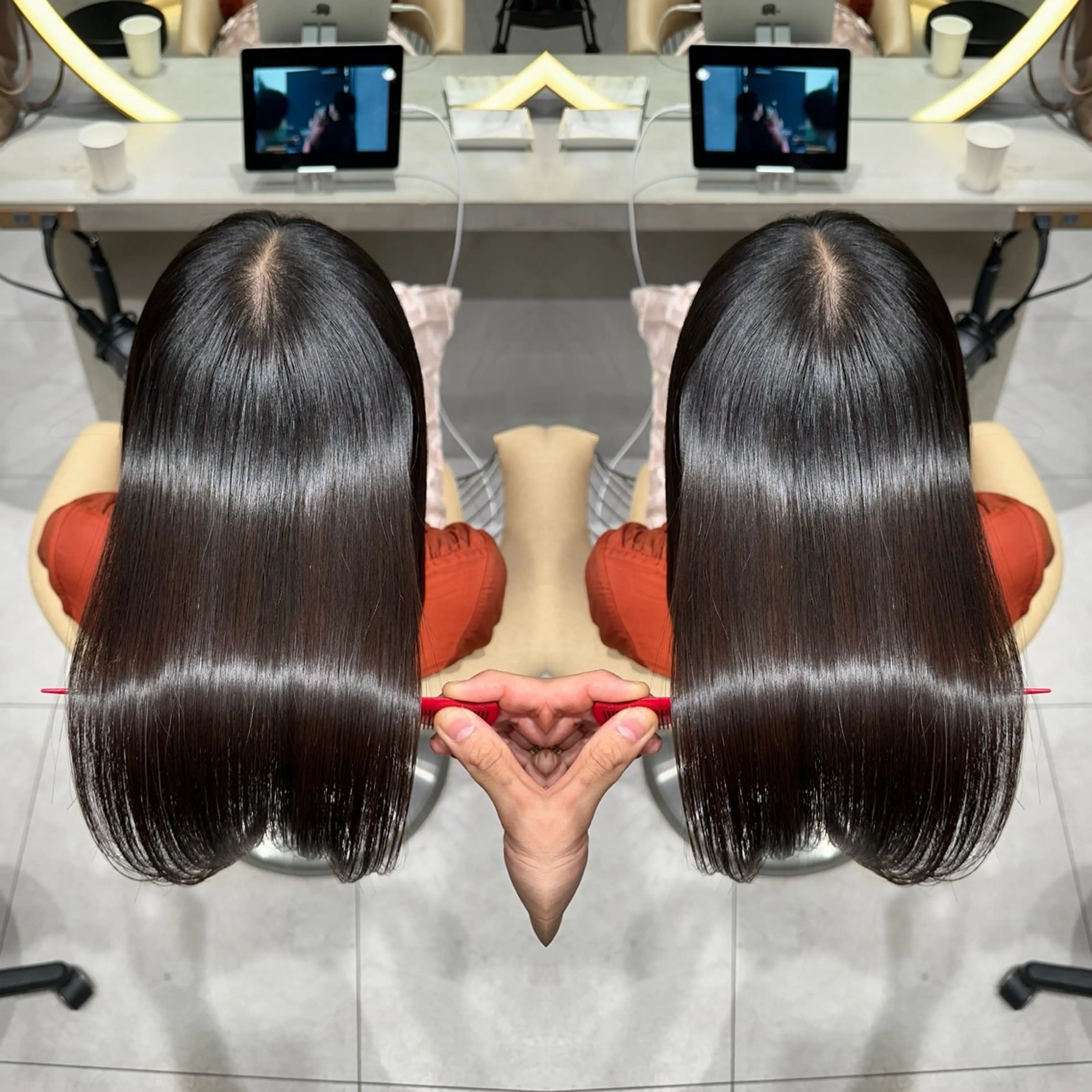 ロング 縮毛矯正 トリートメント ✨髪質改善特化✨副 店長椎葉信乃介のヘアスタイル