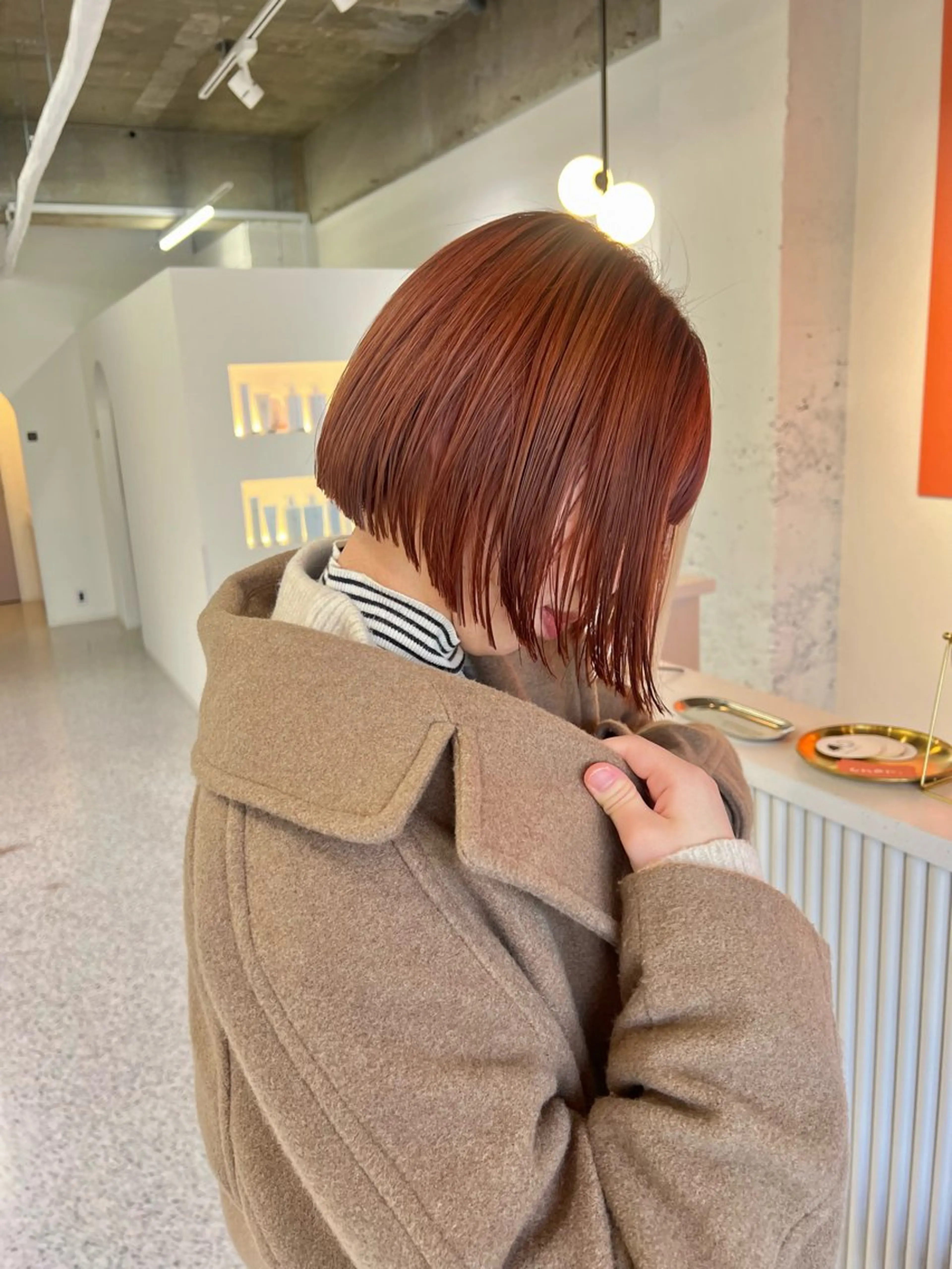 ショート カラー オレンジ ピンクカラー cher. naoのヘアスタイル