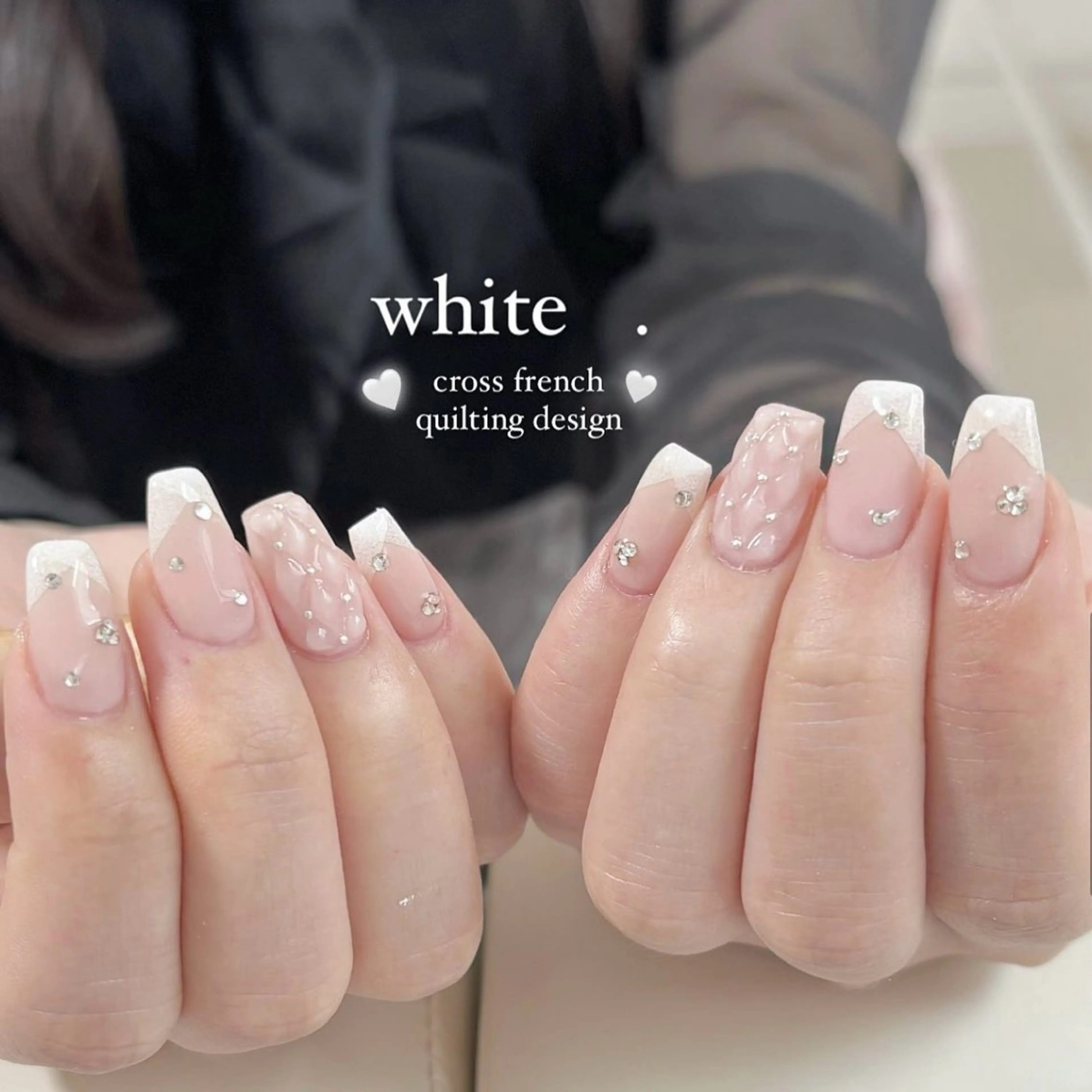 ネイル フレンチネイル ガーリー 韓国ネイル 持ち込み シンプルネイル Larme ［ﾗﾙﾑ］のネイルデザイン