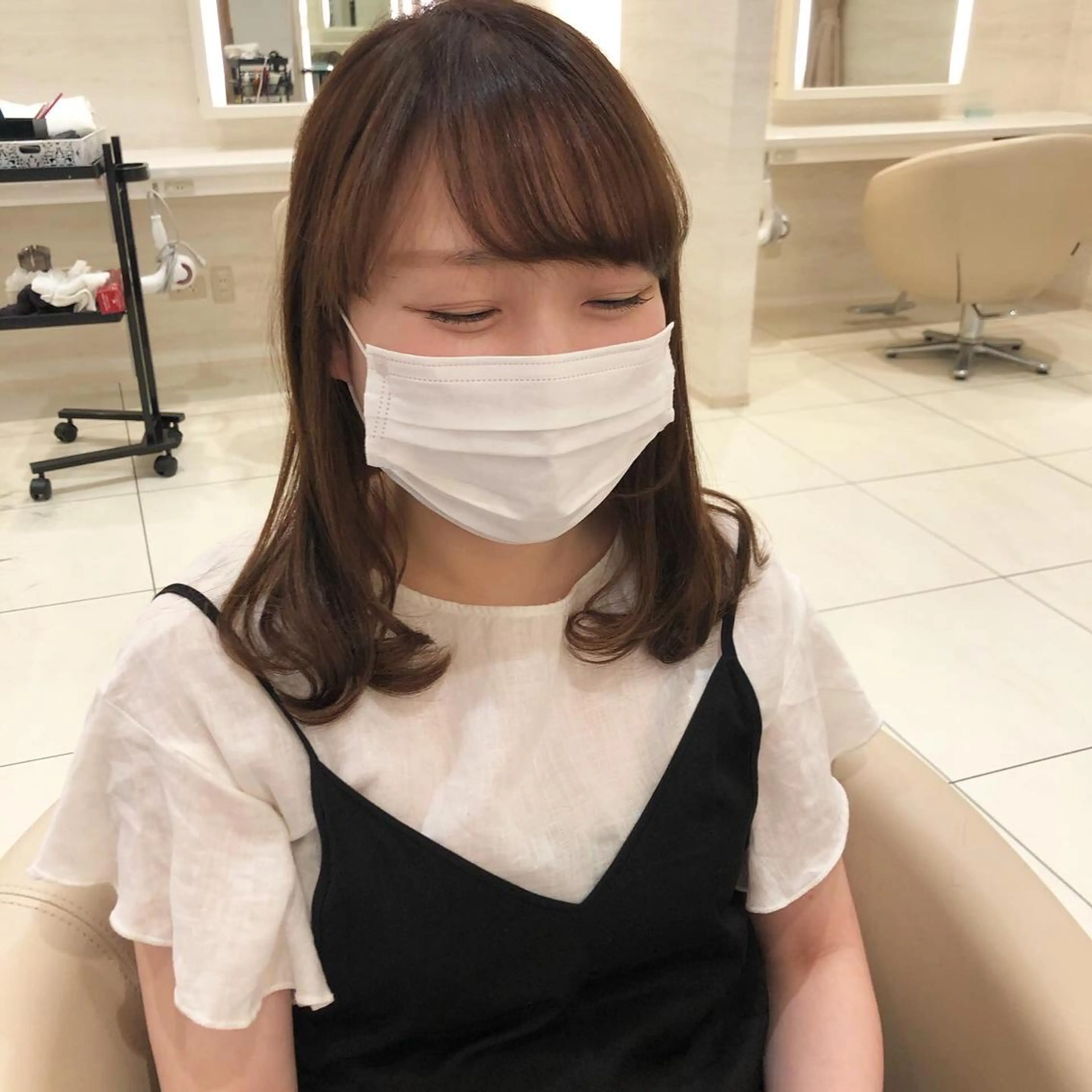 ミディアム パーマ 似合わせカット unix 藤田 学のヘアスタイル