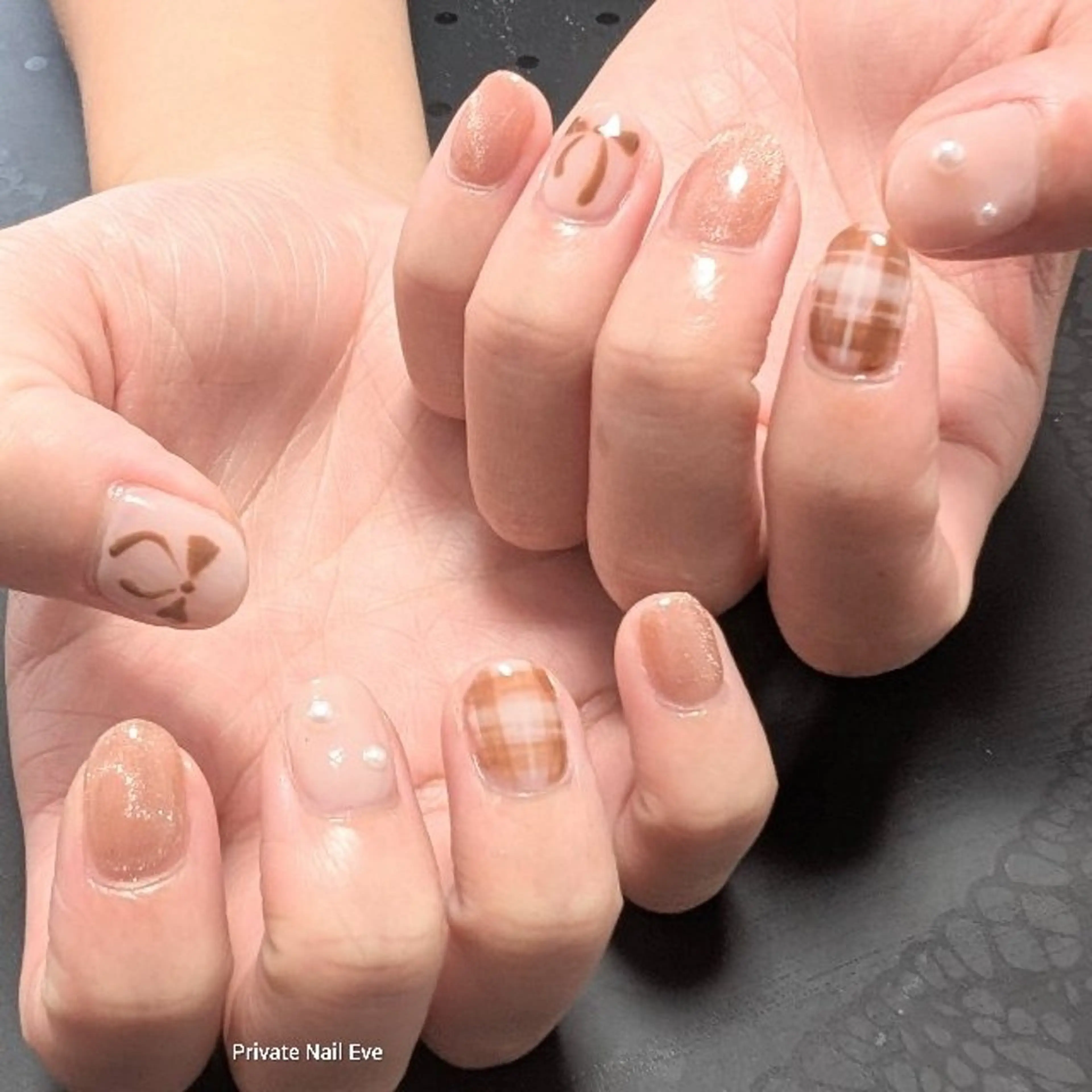 ネイル 持ち込み リボン ハンドネイル ネイル junkoのネイルデザイン