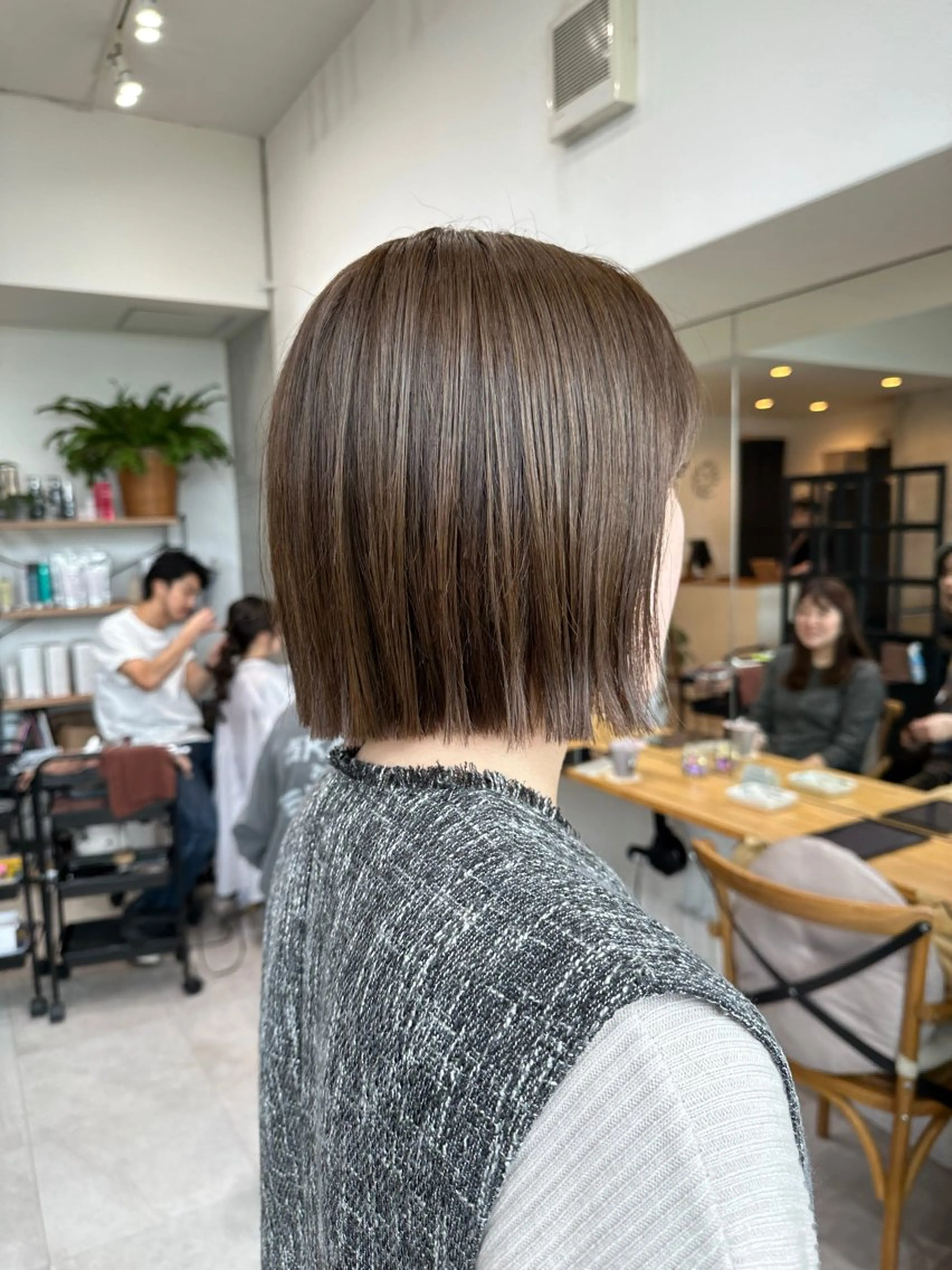 ショート ボブ カット ヘアカラー トリートメント ✨透明感カラー/縮毛 恵比寿HAYATO✨のヘアスタイル