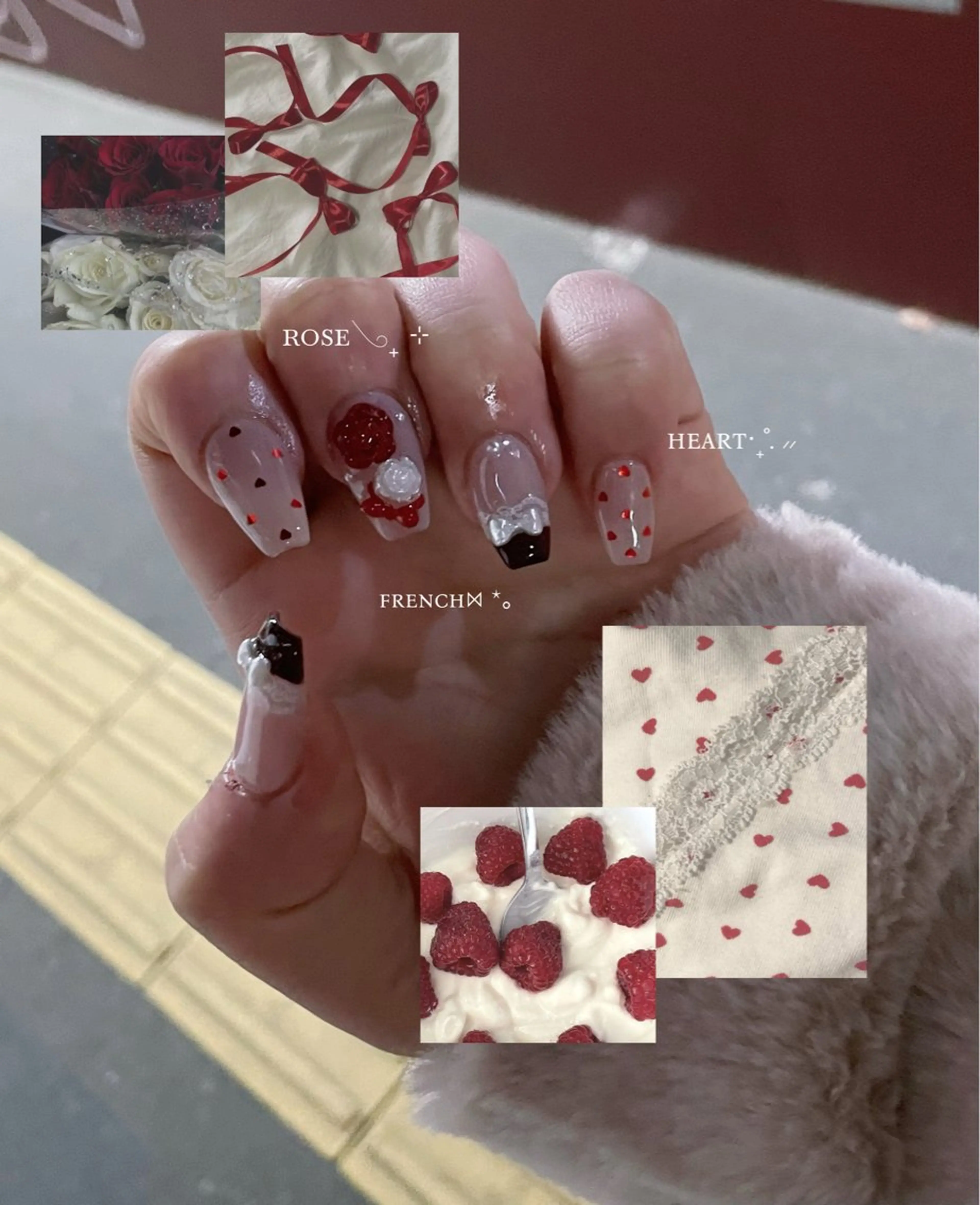 メンズ ネイル ハンドネイル MINAMI໒꒱ Y2K、韓国ガーリーのネイルデザイン