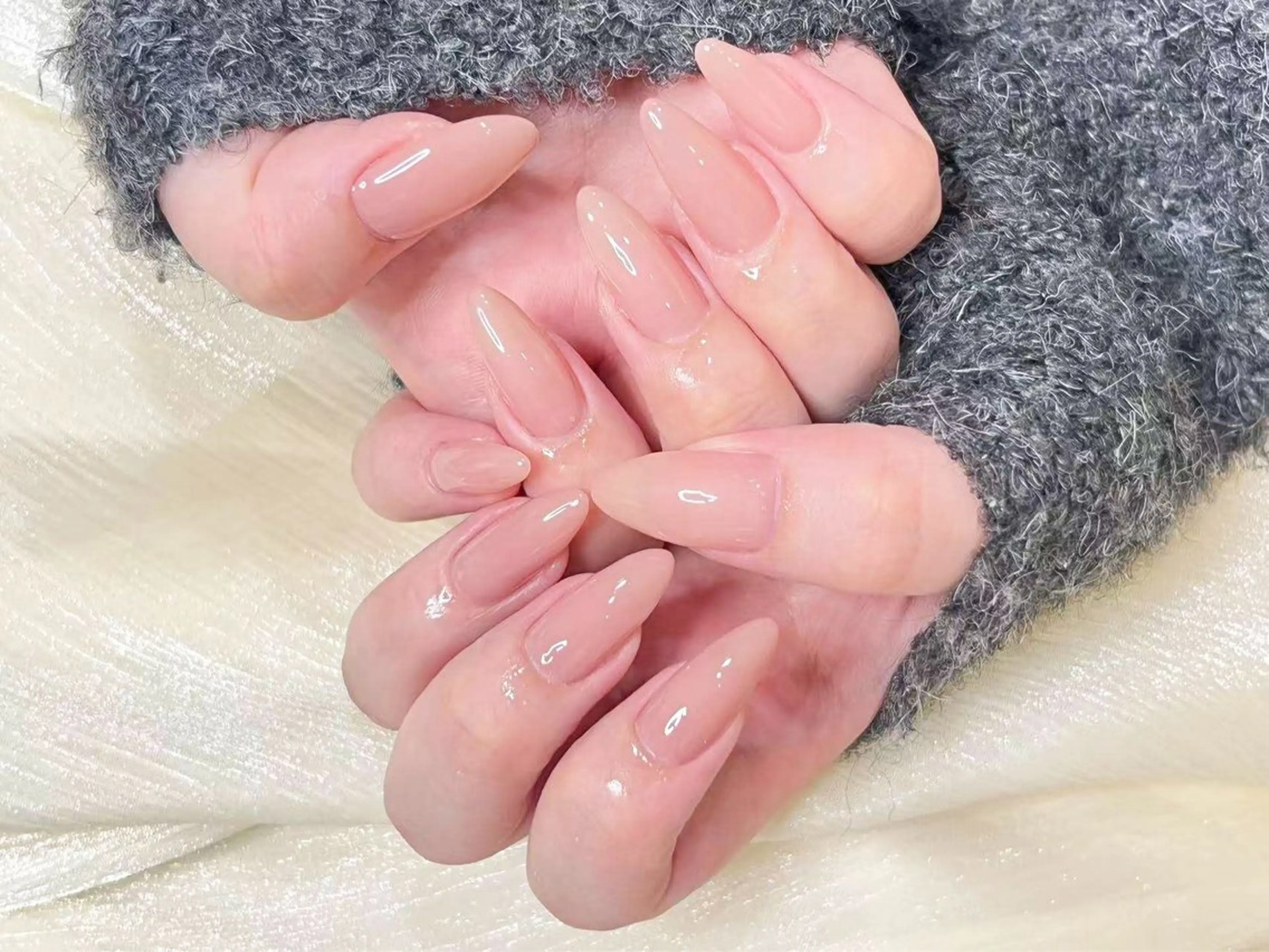 ネイル チークネイル 長さ出し フレンチネイル ガーリー 韓国ネイル sun nail池袋 モデル募集のネイルデザイン