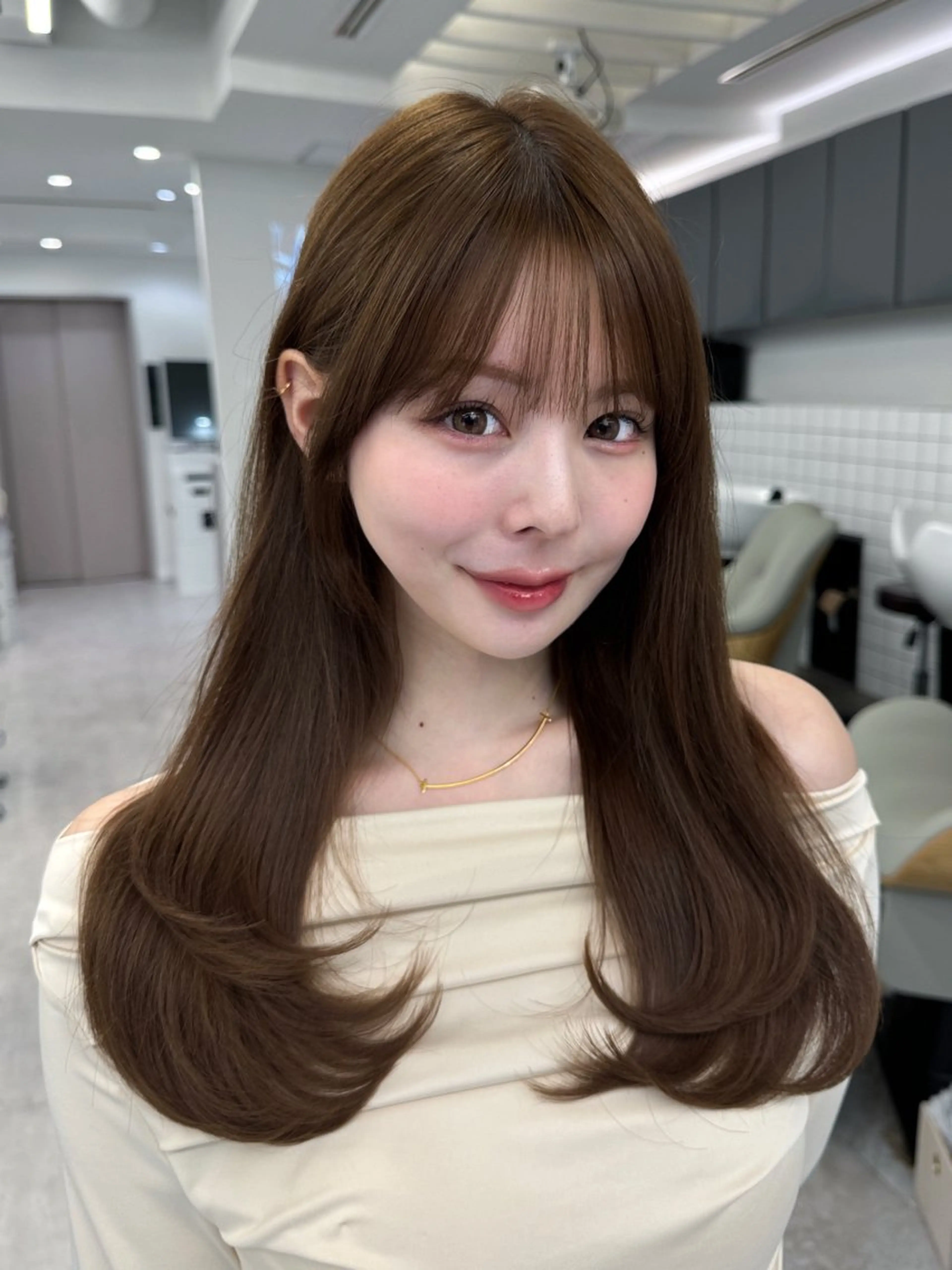 セミロング カット トリートメント 映える顔まわり/前髪 特化 💗 ユキマのヘアスタイル