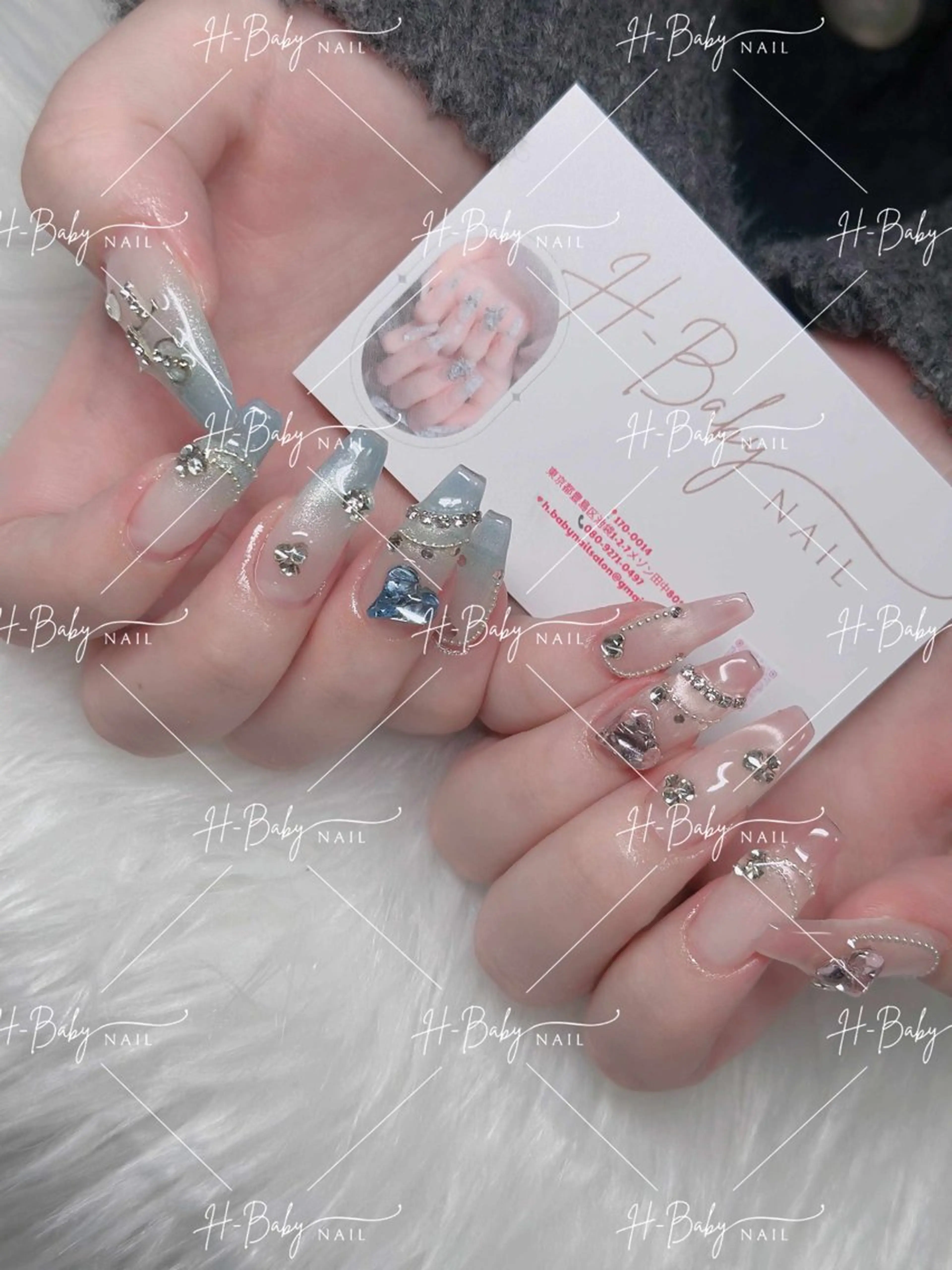 ネイル オーロラネイル フレンチネイル ジェルネイル ハロウィン キラキラネイル ハンドネイル H.baby Nail Salonのネイルデザイン