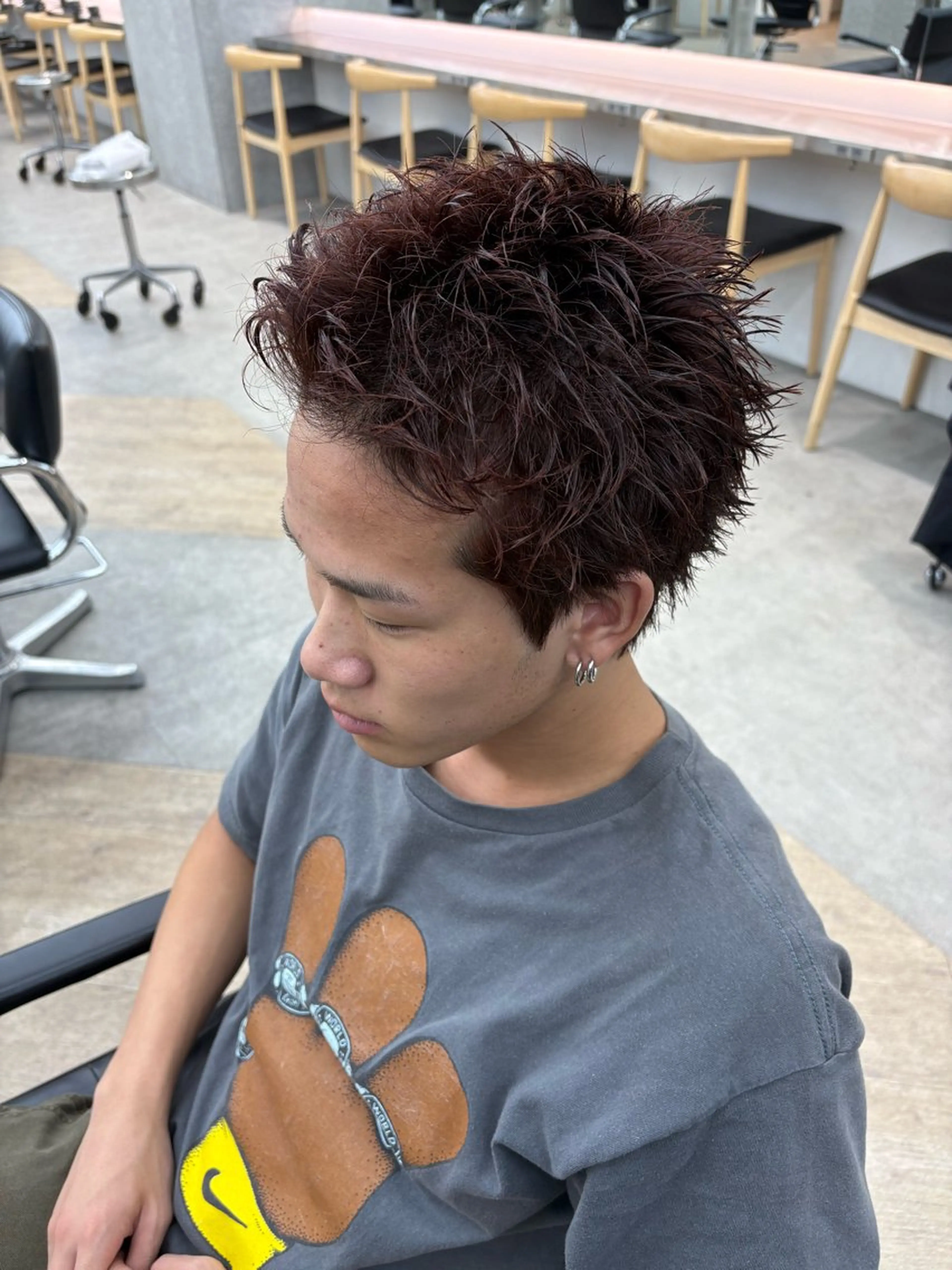 カラー パーマ メンズ カット ヘアカラー パーマ 🌀toa/波巻き✨ /メンズパーマ／栄のヘアスタイル