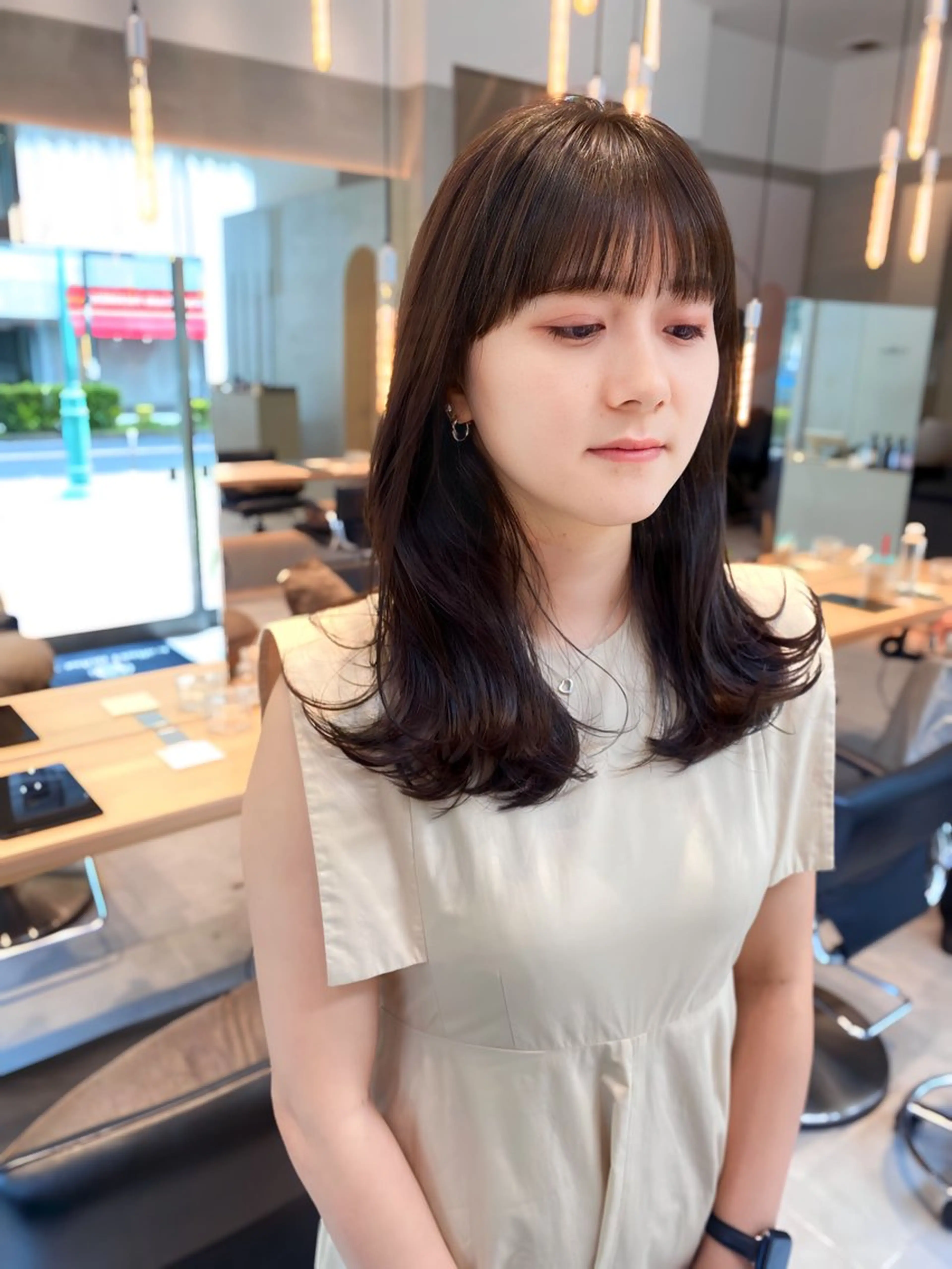 ロング カラー カット ヘアカラー トリートメント ヘアセット 🎀韓国レイヤー 🇰🇷mireiのヘアスタイル