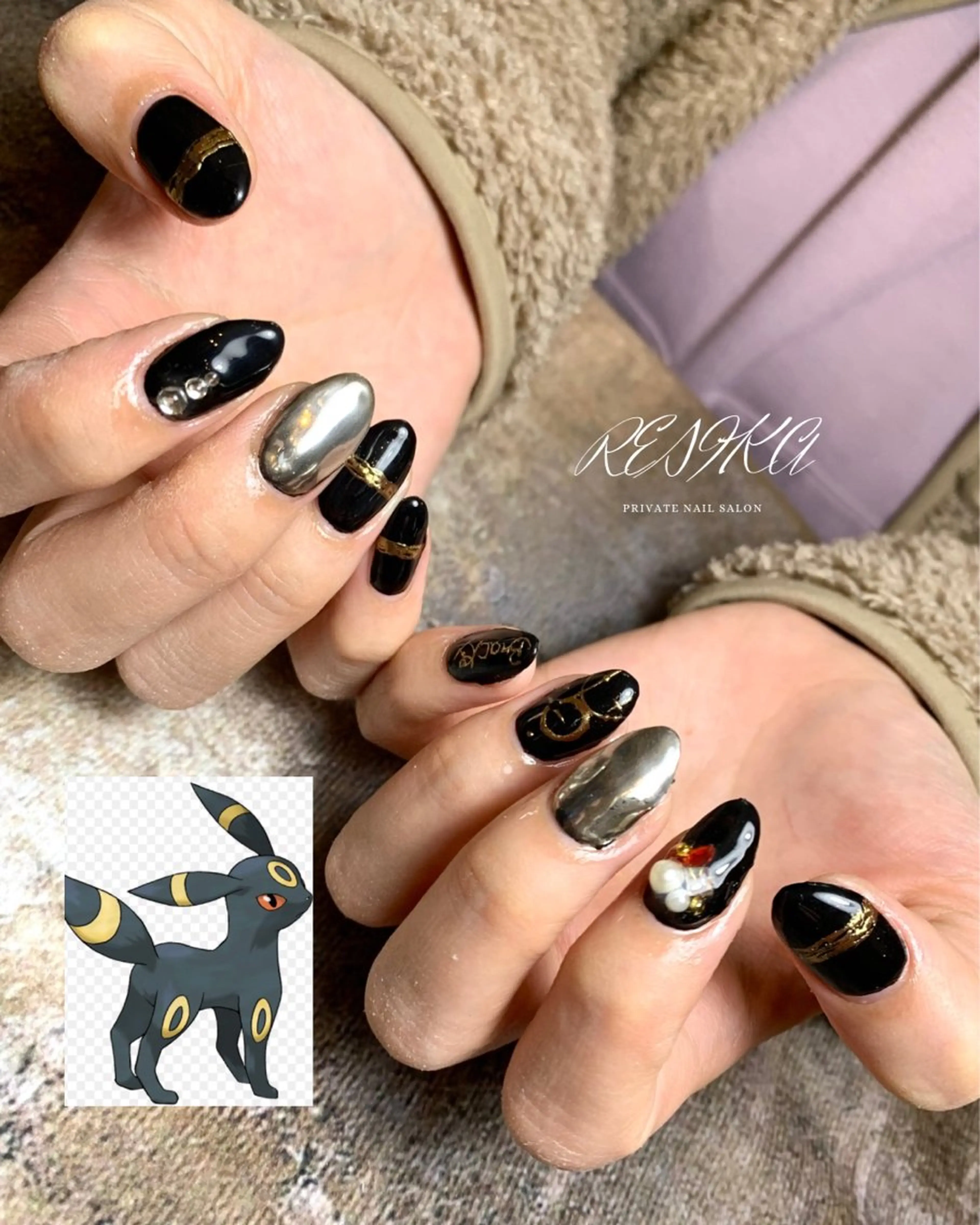 ネイル ゴールド ミラーネイル ストーンネイル m mのネイルデザイン