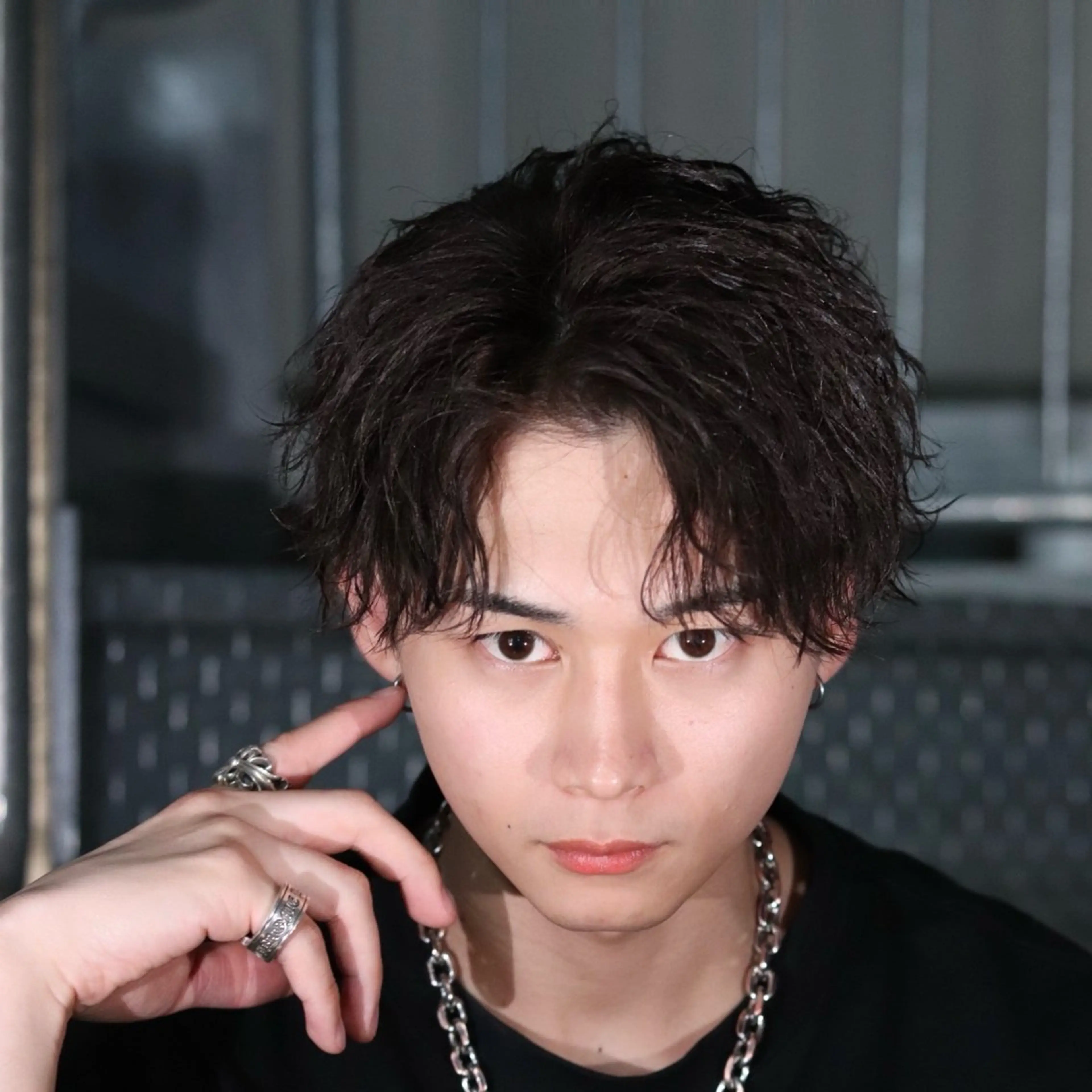 ミディアム カラー パーマ メンズ カット パーマ トリートメント ハイトーン/メンズマ ッシュ/KYOHEIのヘアスタイル