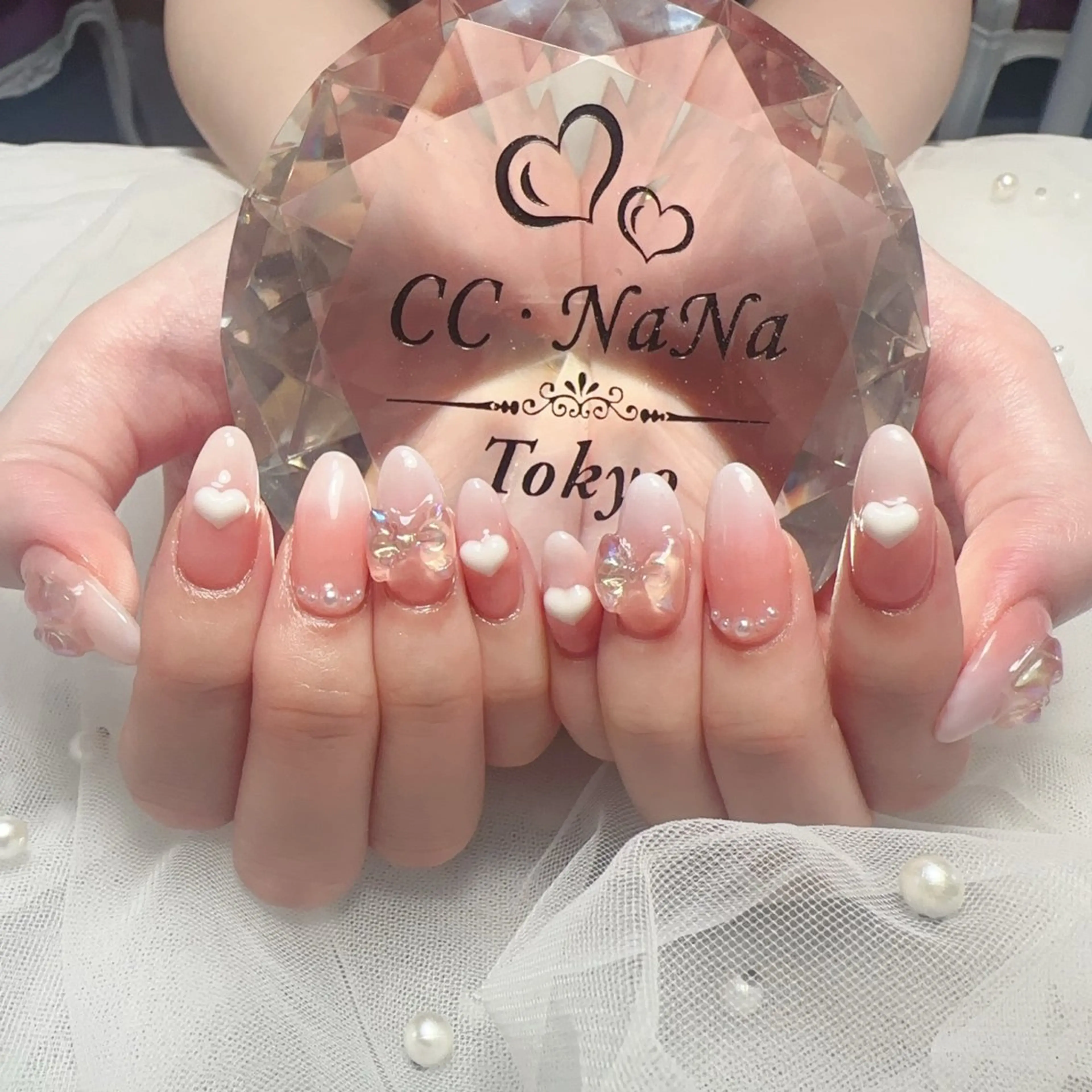 ネイル アートネイル 持ち込み 夏ネイル ハンドネイル 💎CC・NaNa 韓国風ネイル🌙Cのネイルデザイン