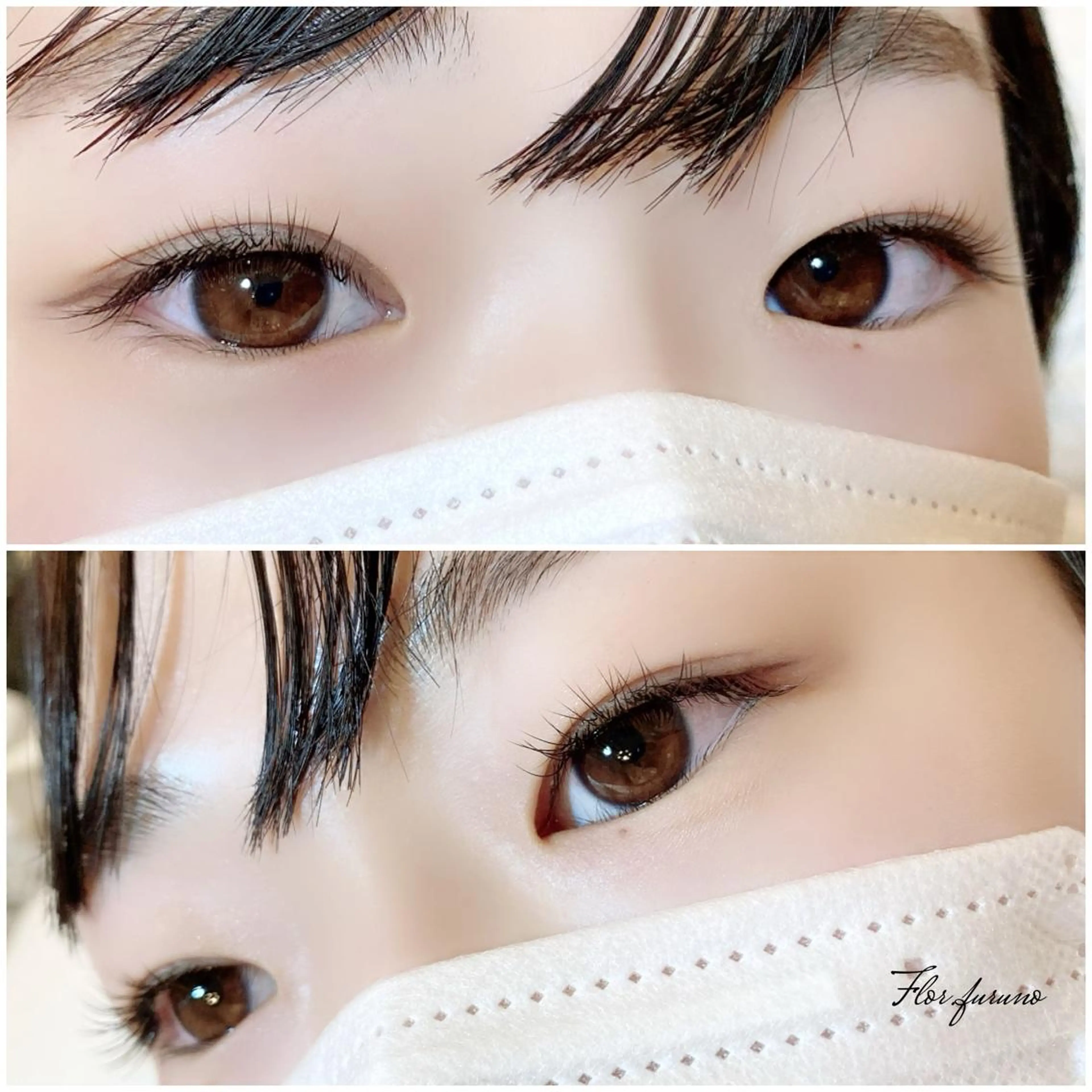 マツエク・マツパ アイブロウ 眉カラー カラーマツエク ナチュラル Flor上大岡 *フルノ リナ*のマツエク・マツパデザイン