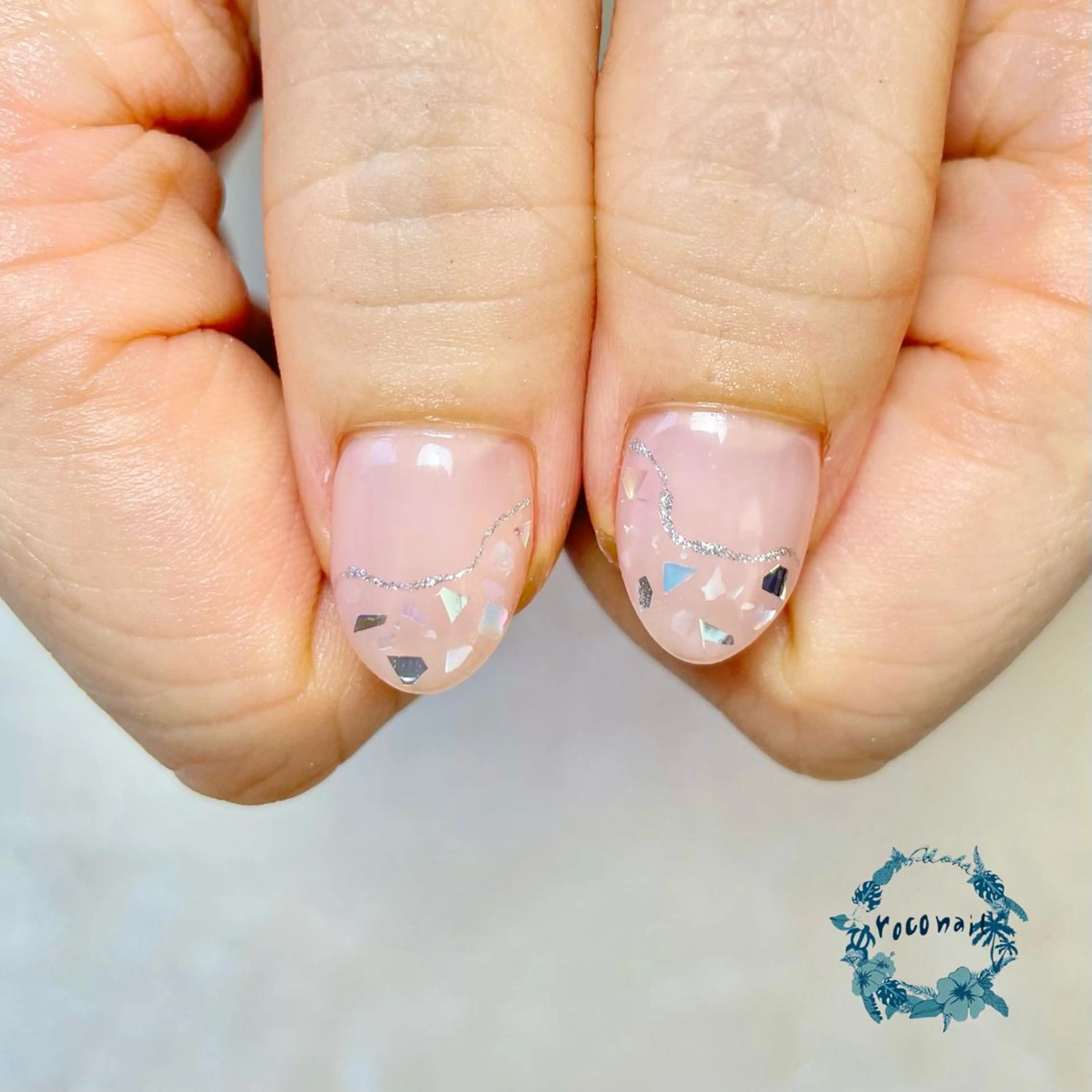 ネイル フレンチネイル ガラスフレンチ ニュアンスネイル ハンドネイル roconail ヒロコのネイルデザイン