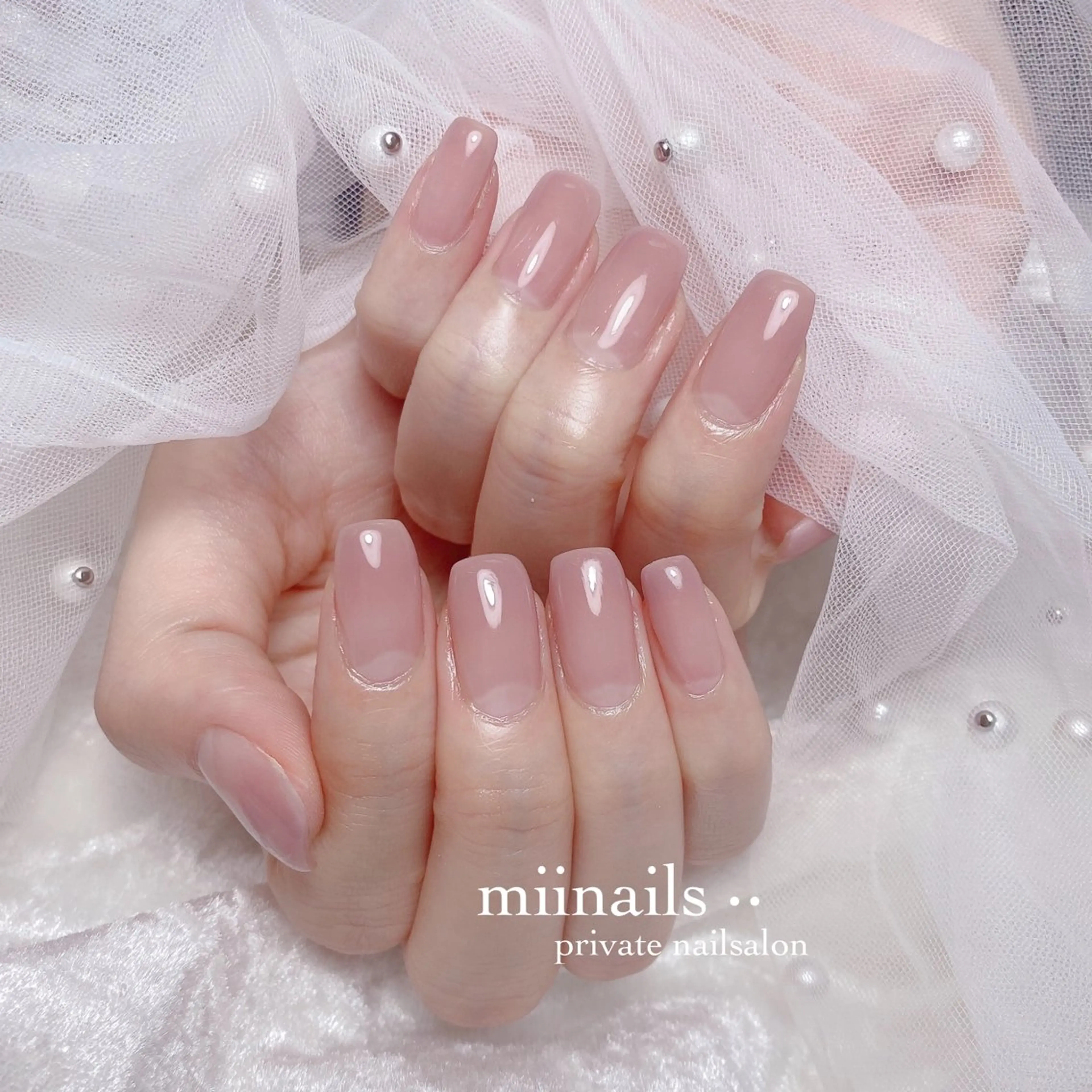 ネイル フレンチネイル 韓国ネイル ワンホンネイル ハンドネイル nailsalon miinailsのネイルデザイン