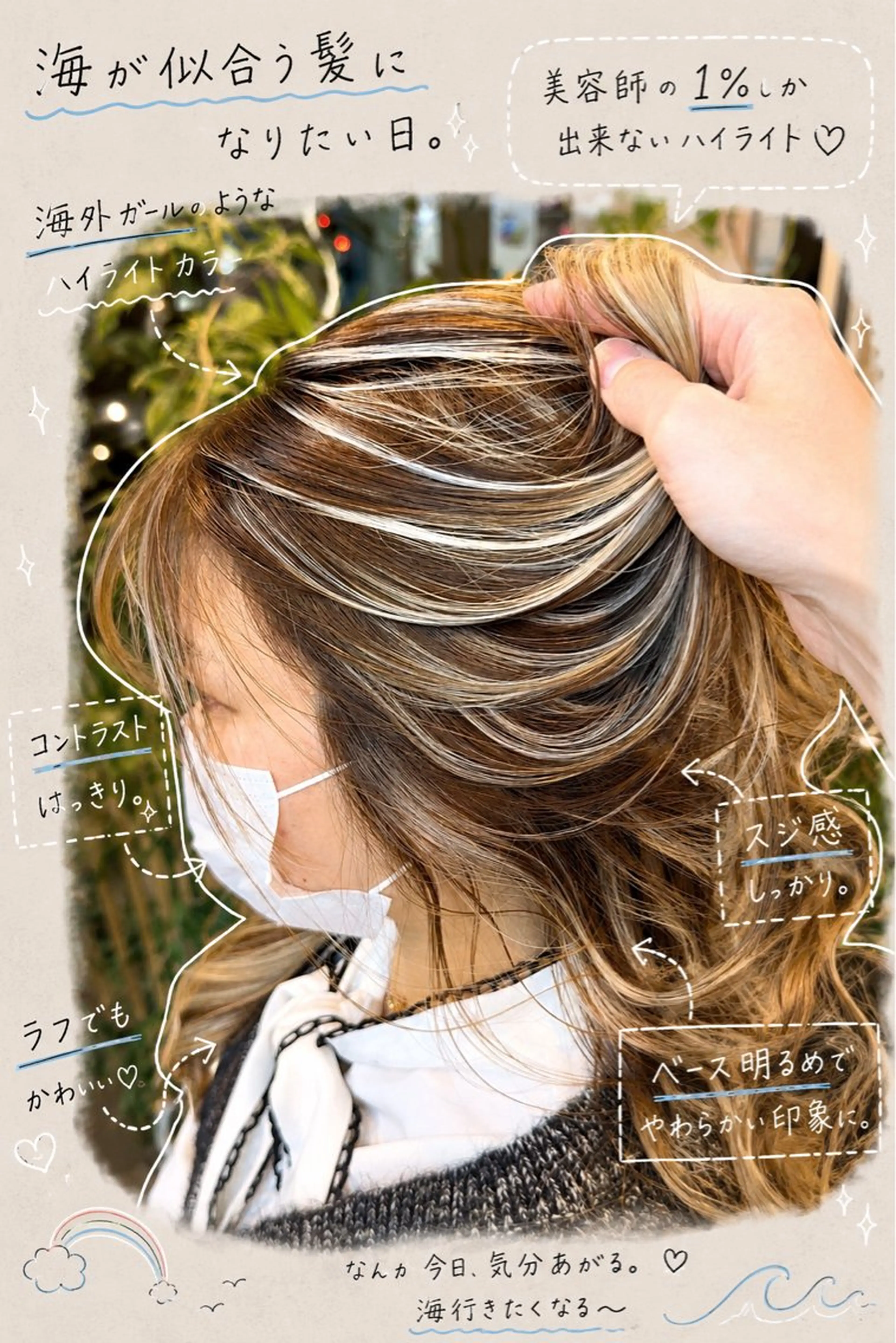 セミロング カラー ハイライトカラー 3Dハイライト ハイライト ヘアカラー トリートメント 🌈ハイライト特化 🌈 🐶ノザワ🐶のヘアスタイル