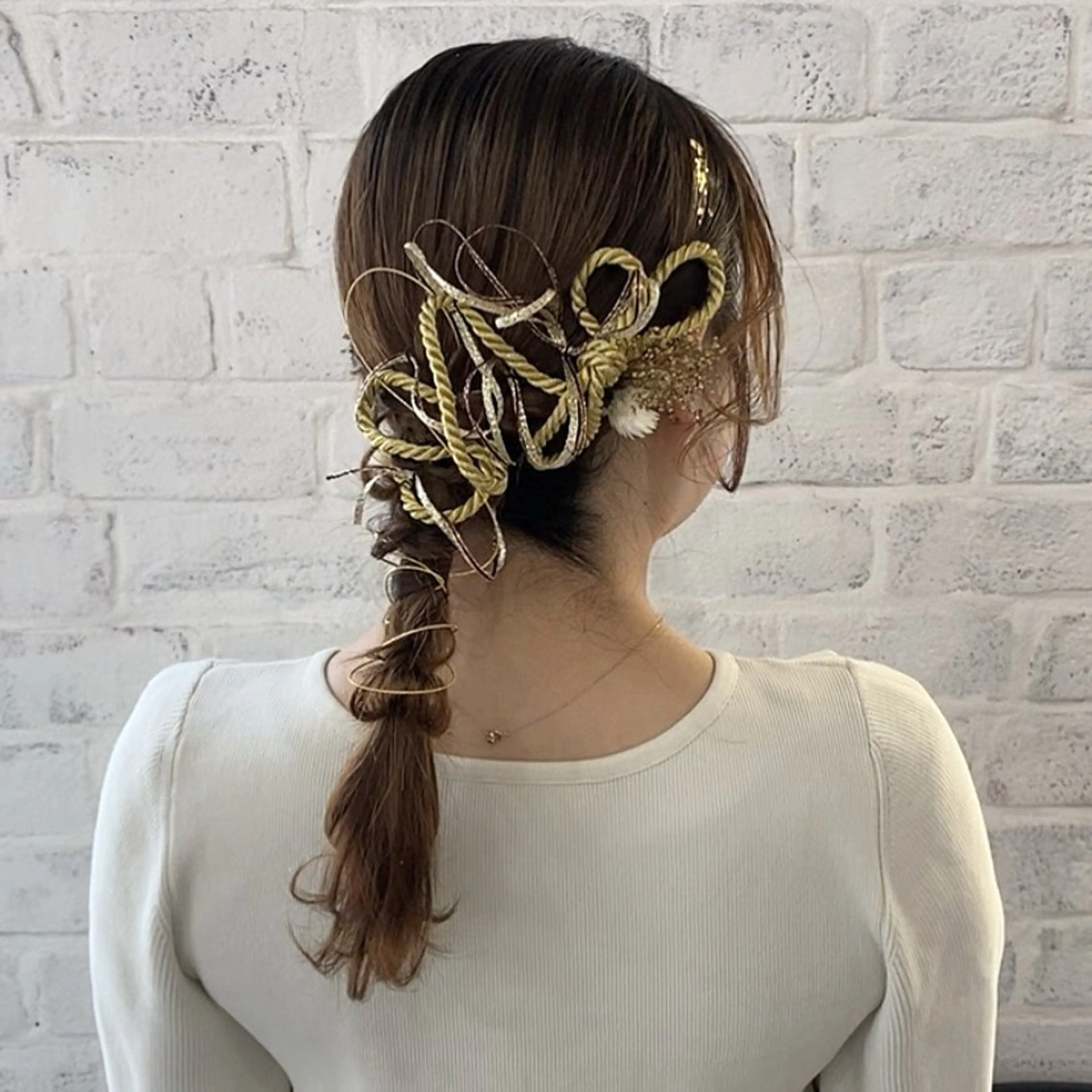 セミロング カラー ヘアアレンジ ヘアセット blink所属・暖色/ブラウン/ 透明感/ゆうかのヘアスタイル