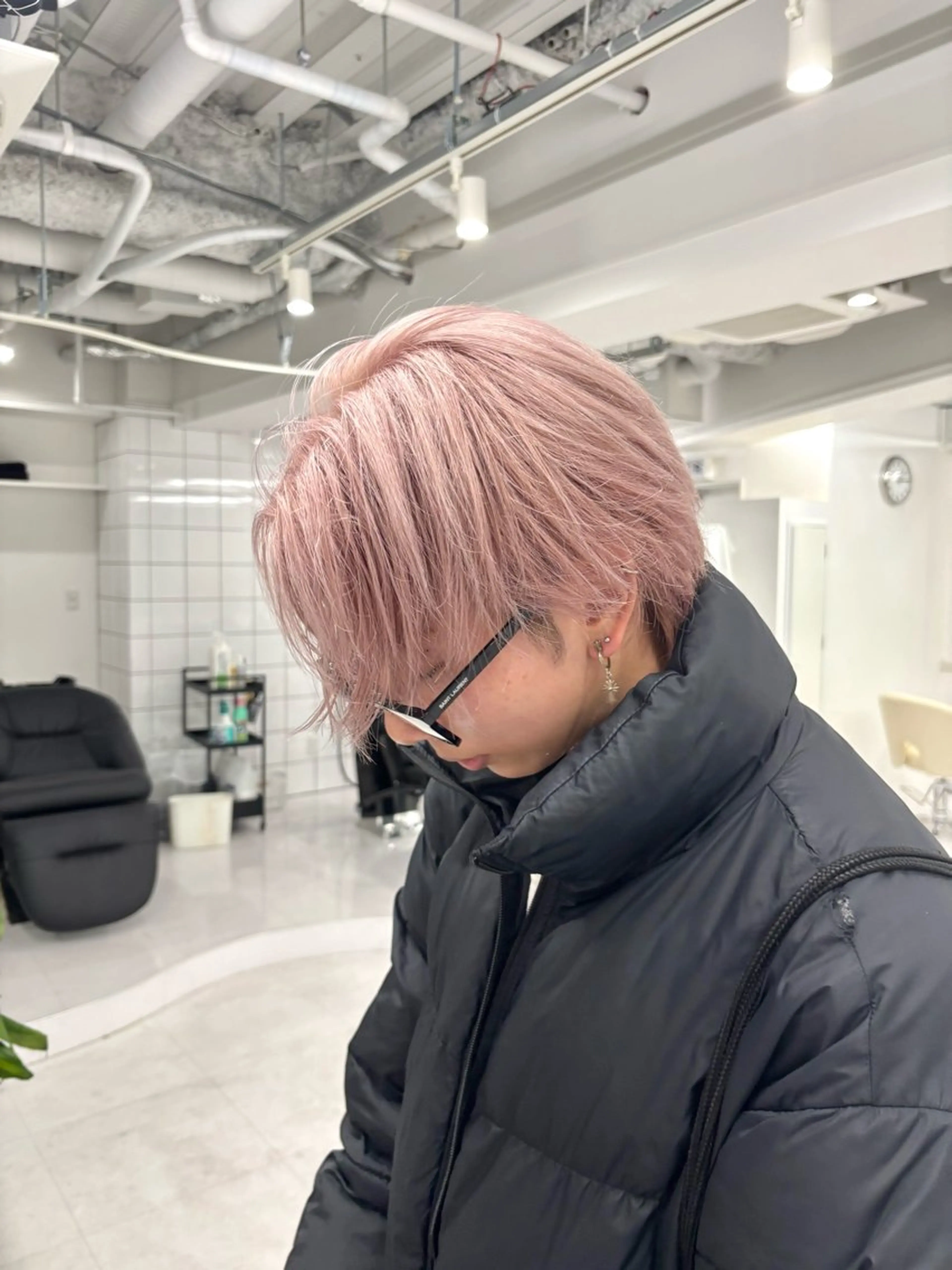 ミディアム カラー メンズ ヘアカラー トリートメント パーマ&ブリーチ /飯牟田/GEAR.のヘアスタイル