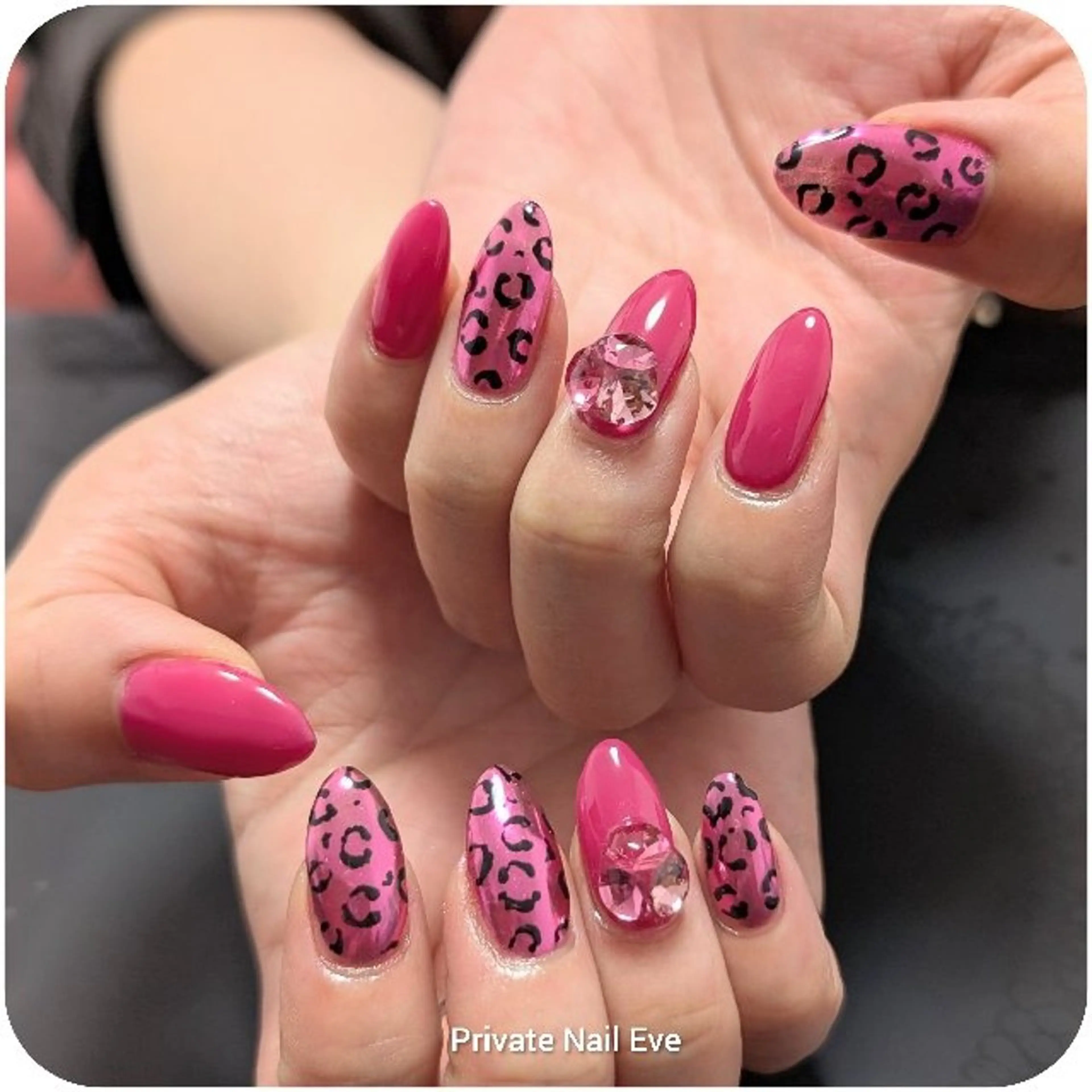 ネイル アニマル柄 ミラーネイル ハンドネイル ネイル junkoのネイルデザイン