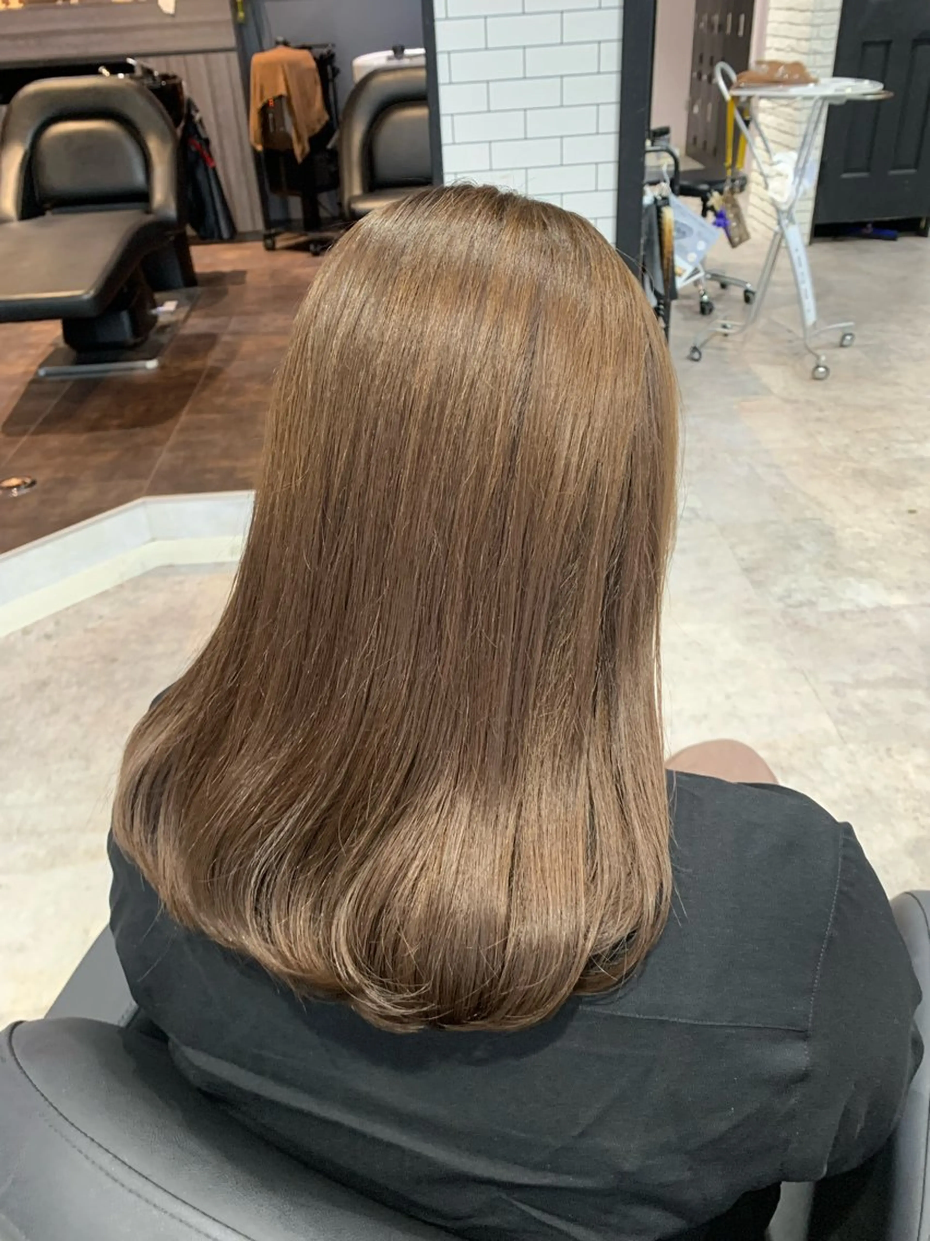 セミロング 髪質改善 トリートメント 🎀韓国風顔周り× 透明感/梅田/アリサのヘアスタイル