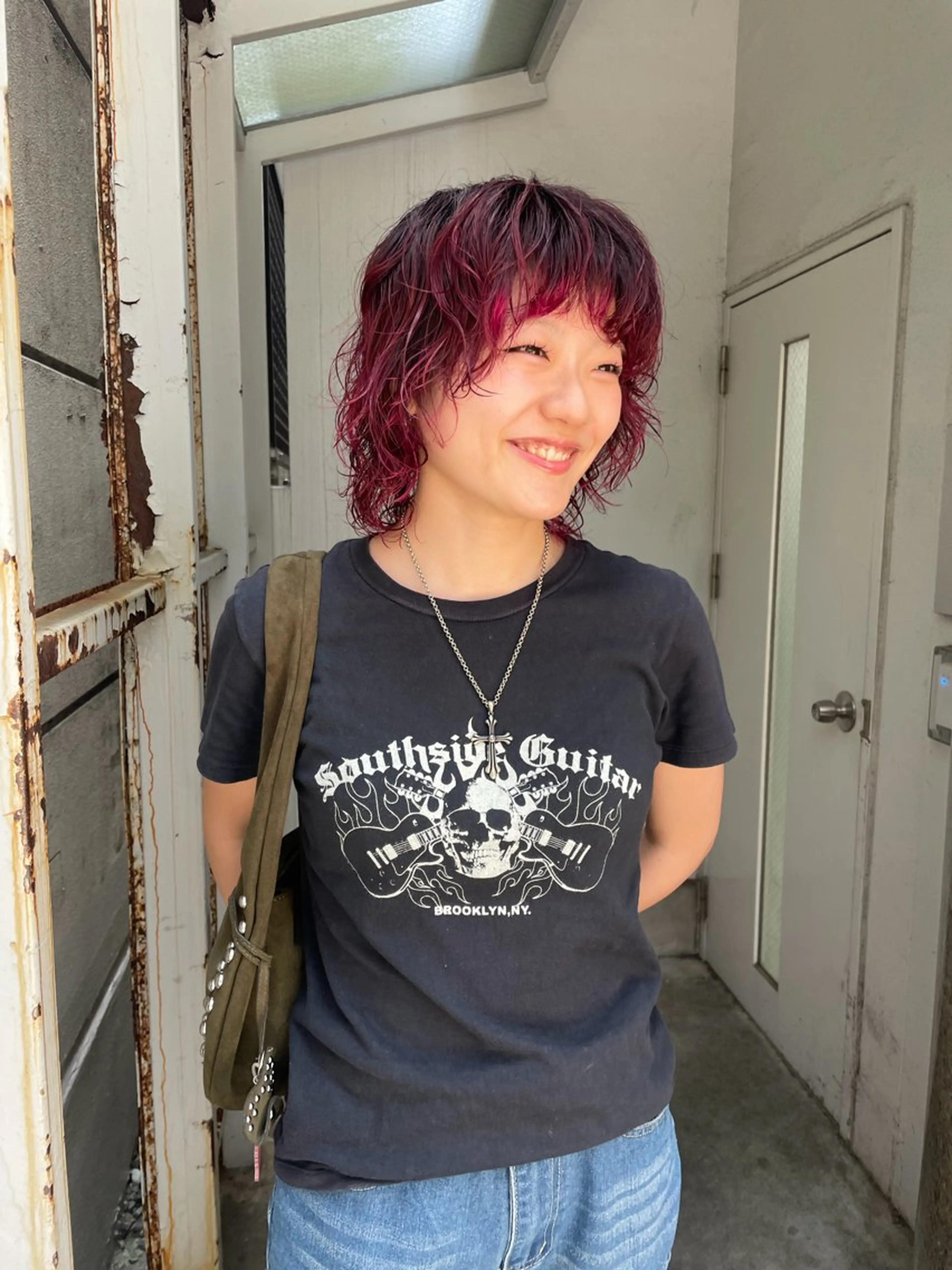 ミディアム カラー ハイライト/ブリーチ /綾華のヘアスタイル