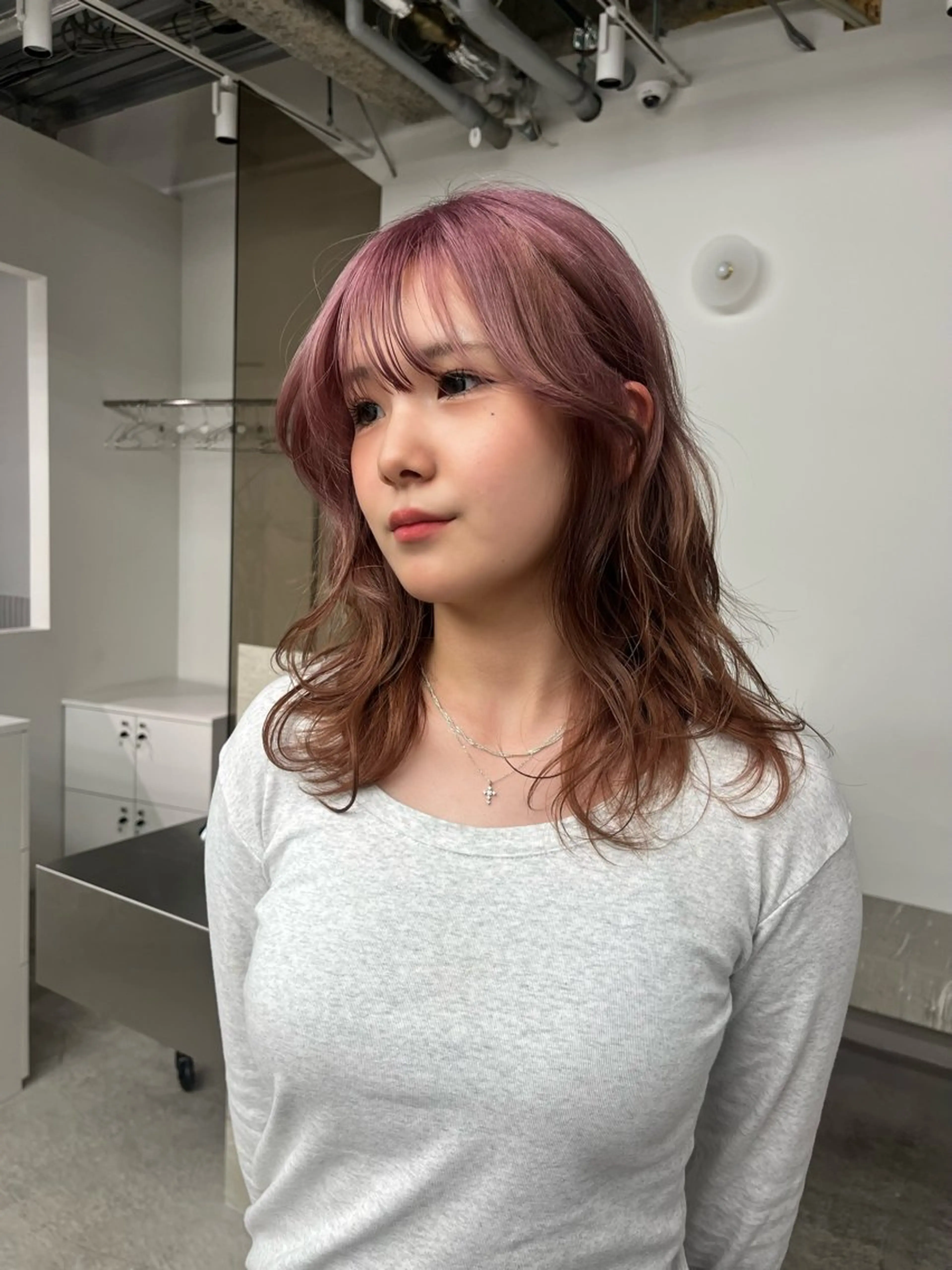 セミロング カラー デザインカラー coco/原宿 ボブカットのヘアスタイル