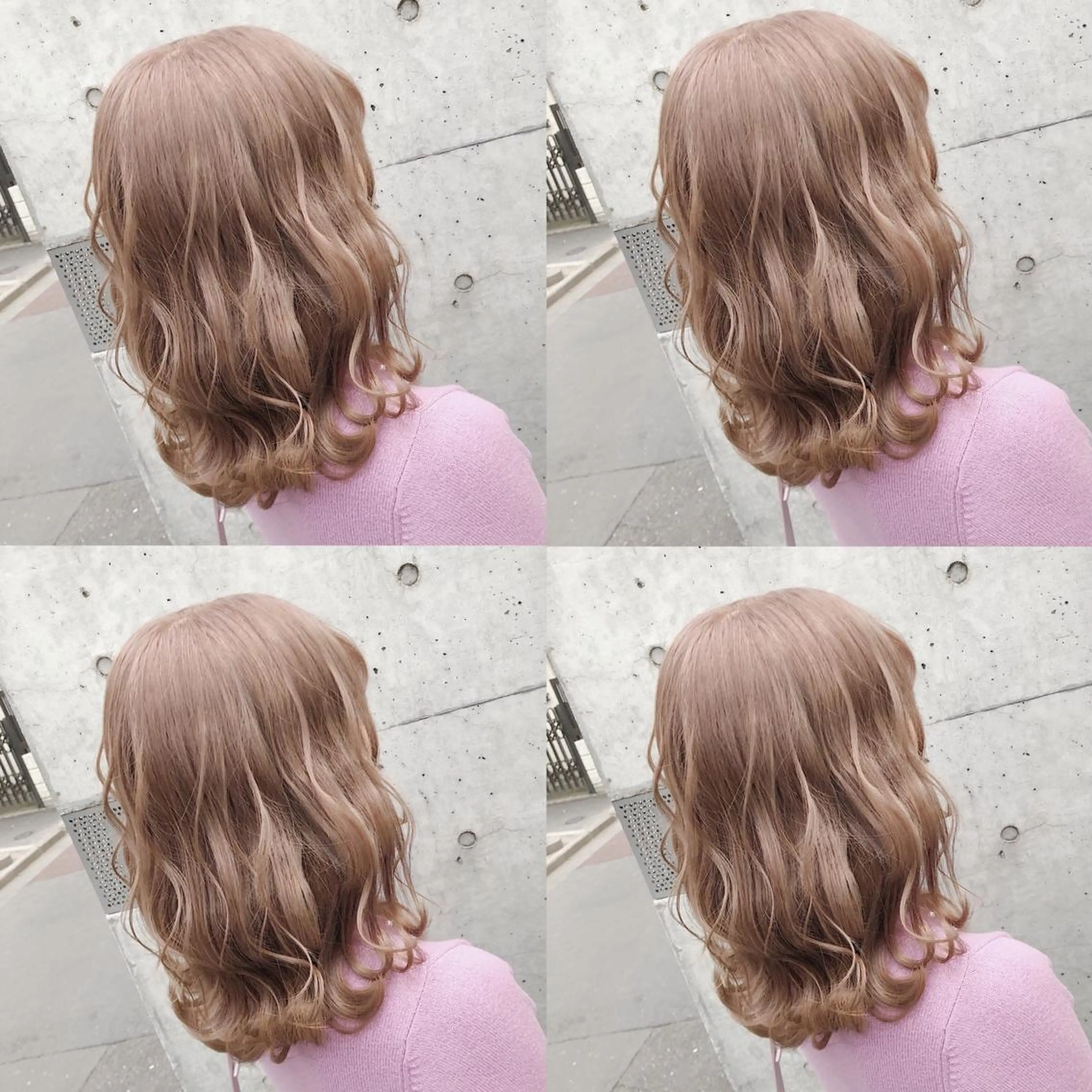セミロング カラー ヘアアレンジ メンズ キッズ カット ヘアカラー トリートメント 💟Chloe原宿店 🩶ハイトーンのヘアスタイル