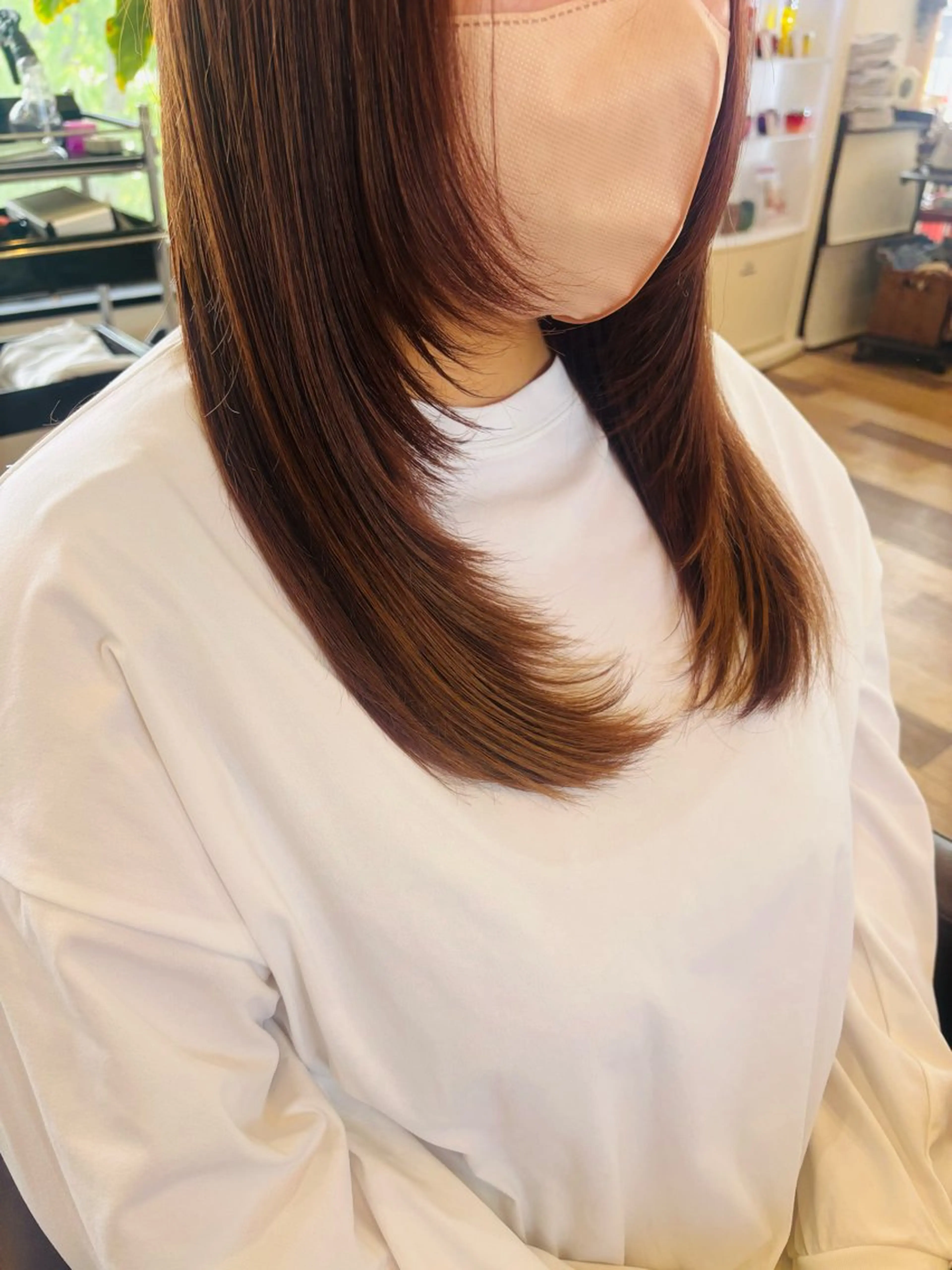 セミロング 顔まわりレイヤー レイヤーカット Dali 若松　朋美のその他イメージ