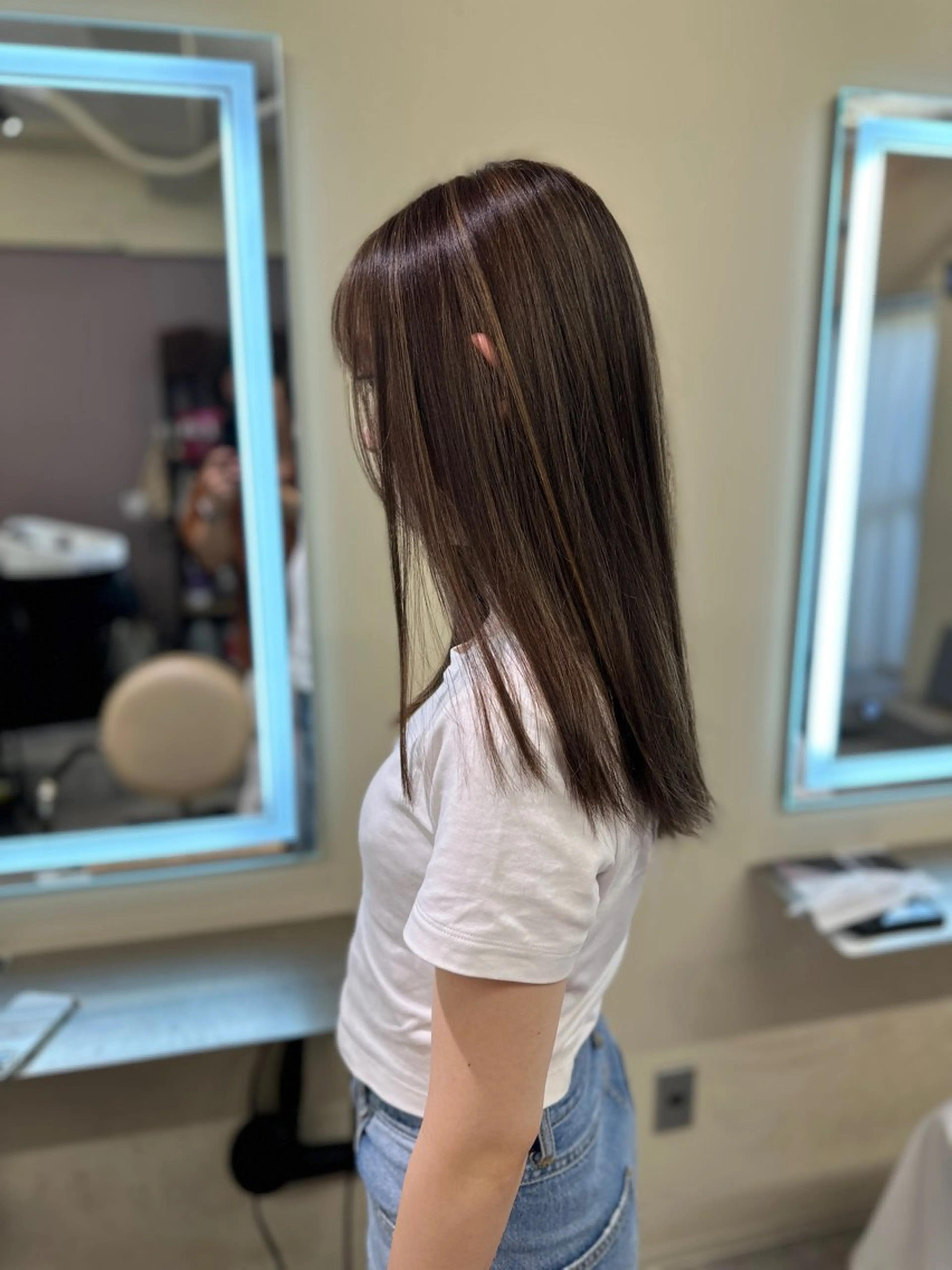 ロング カラー アディクシーカラー バレイヤージュ ブリーチ デザインカラー ダブルカラー ヘアカラー トリートメント opus 店長大和 レイヤー/赤み消しのヘアスタイル