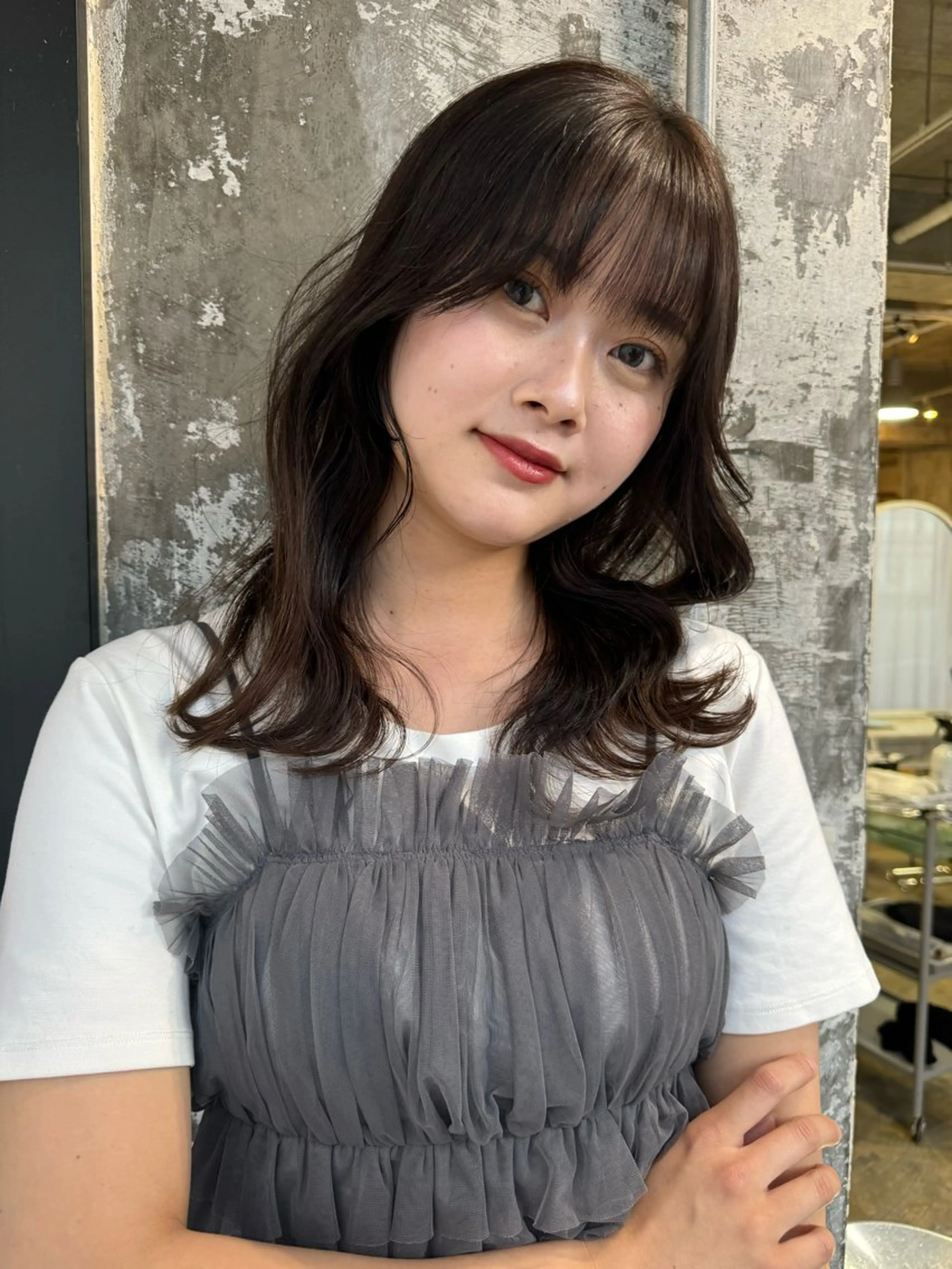 ミディアム カラー カット ヘアカラー トリートメント Pia/KIRIA /福岡美容室のヘアスタイル