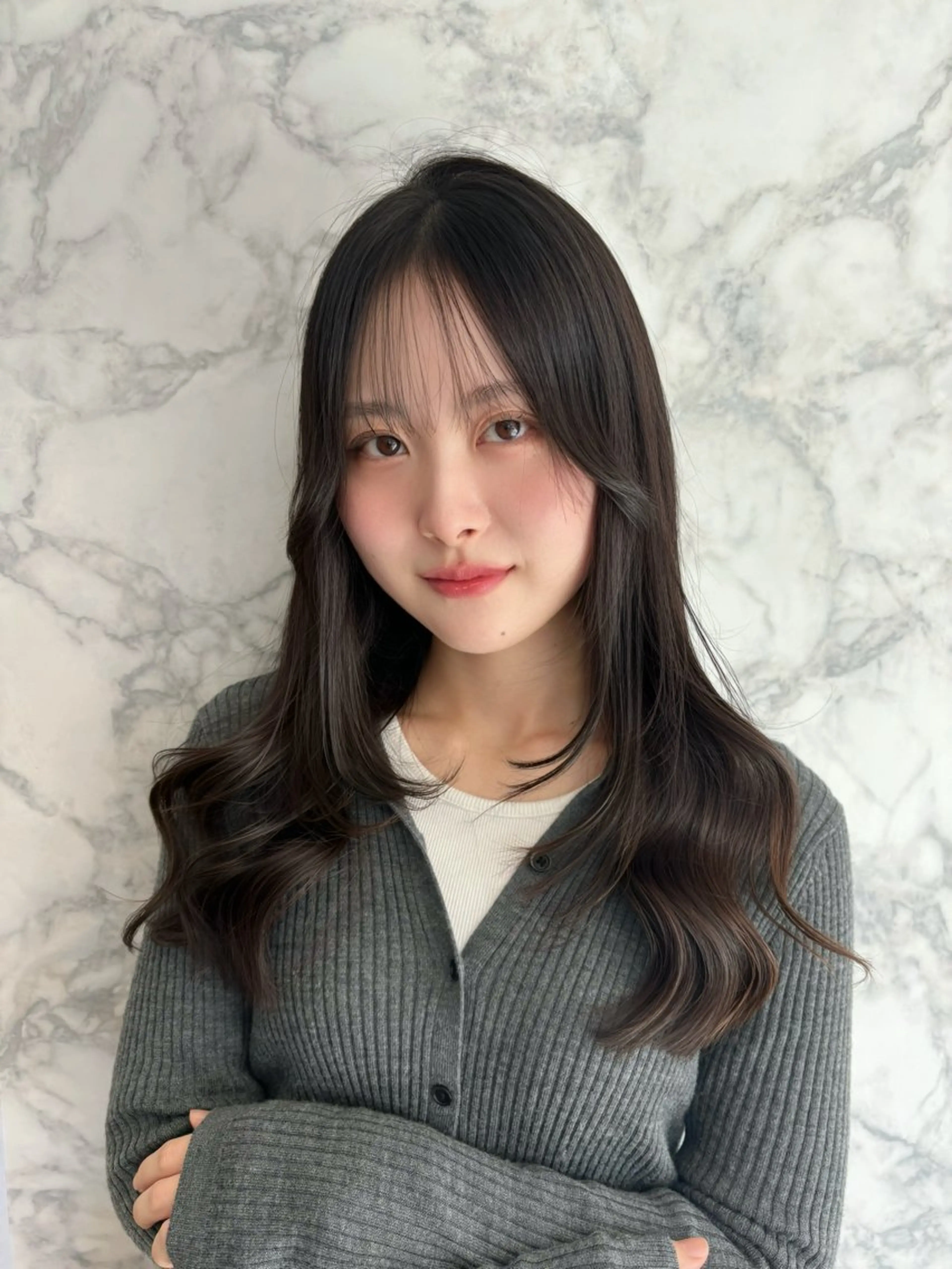 セミロング カット トリートメント 上尾韓国レイヤー/ 艶カラー/しの🫧のヘアスタイル