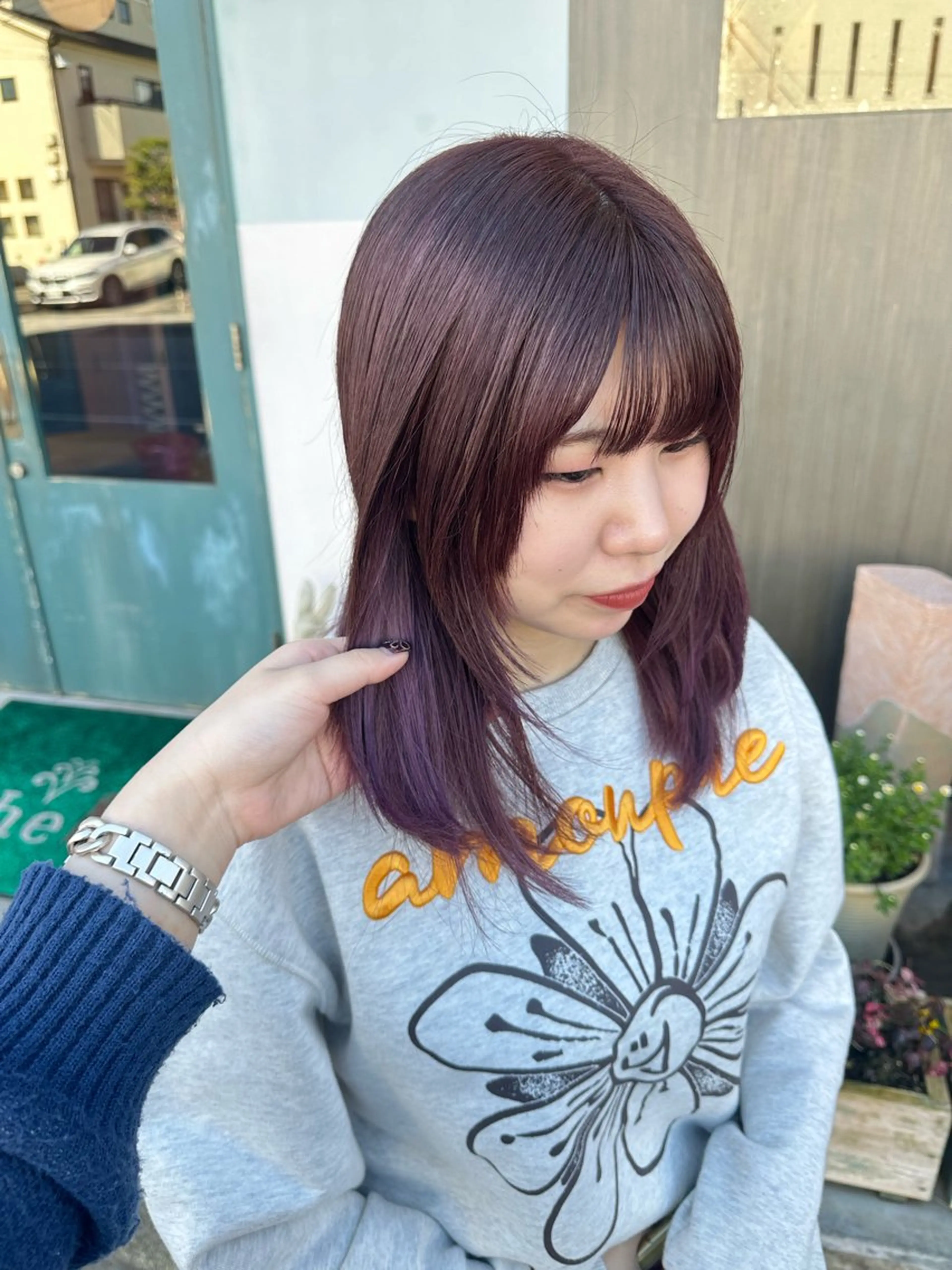 ミディアム パープルカラー 【echelle】 あむのヘアスタイル