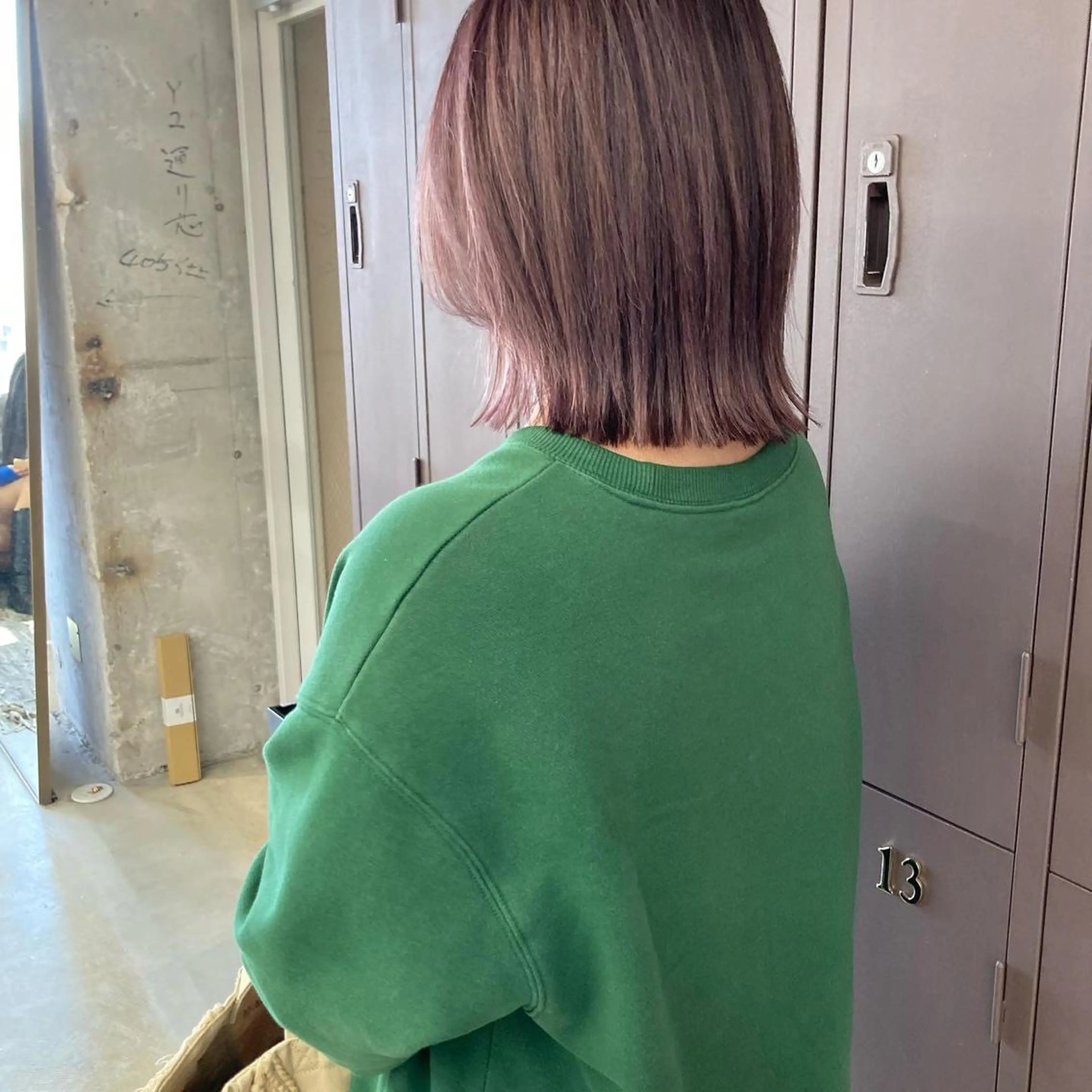 ミディアム カラー ベージュカラー ピンクカラー ピンクベージュ カット ヘアカラー トリートメント 小木曽智美 /ボブ/ショートのヘアスタイル