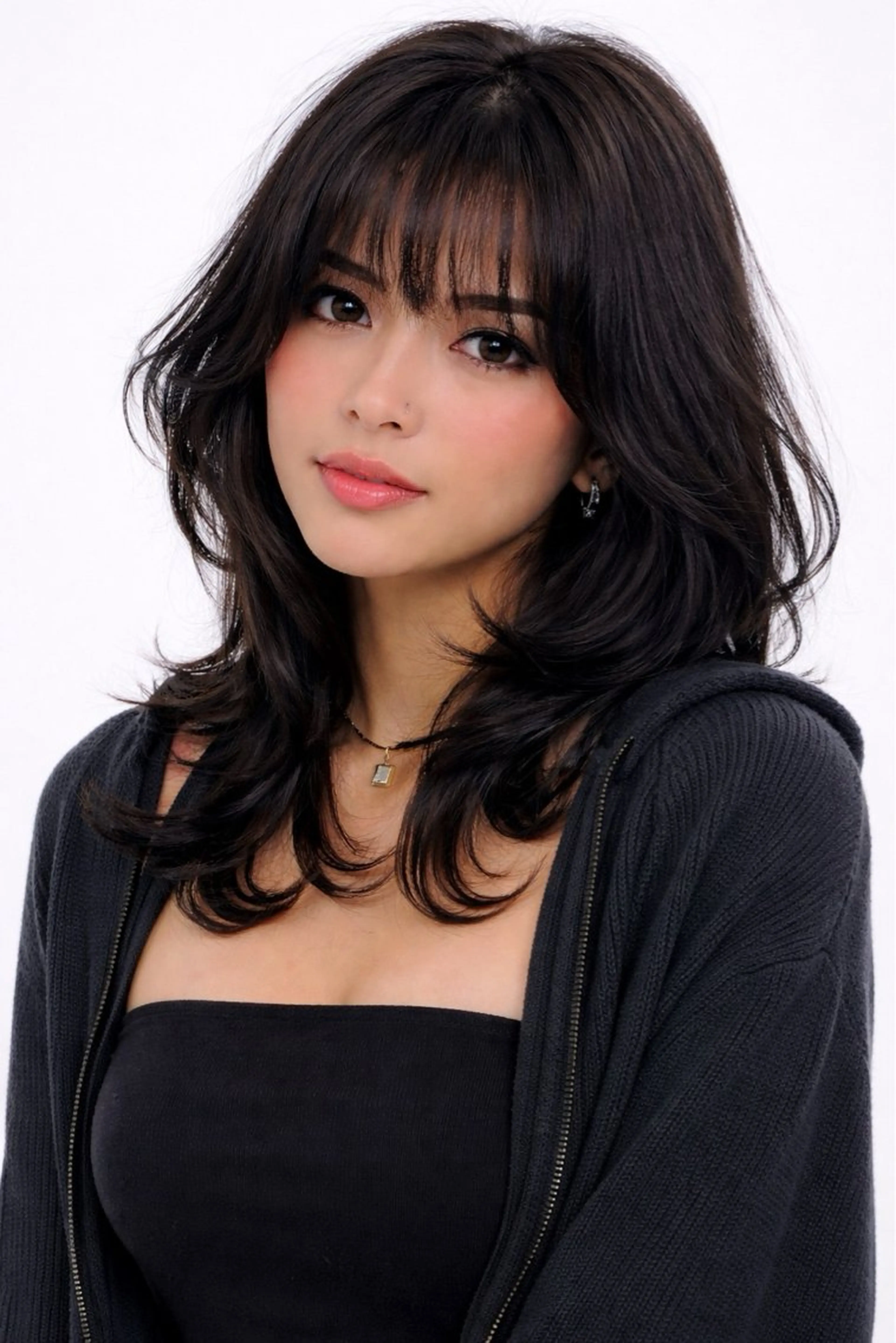 ミディアム カラー 透明感カラー レイヤーカット 小顔カット カット ヘアカラー トリートメント 🌟小顔レイヤー× 赤み消し透明感カラーのヘアスタイル