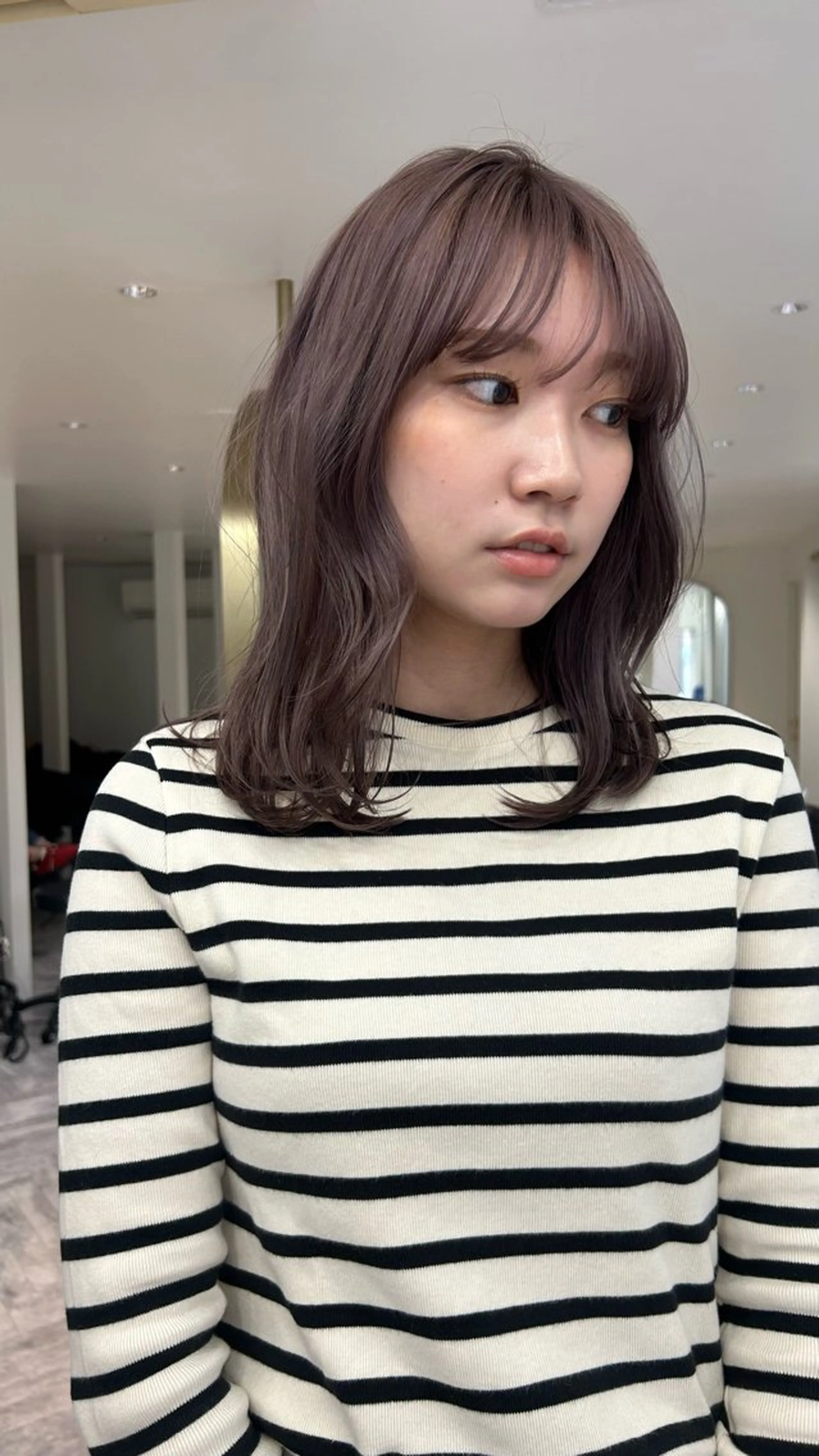 セミロング カラー じゅわっと暖色カラー 🍊Moemiのヘアスタイル