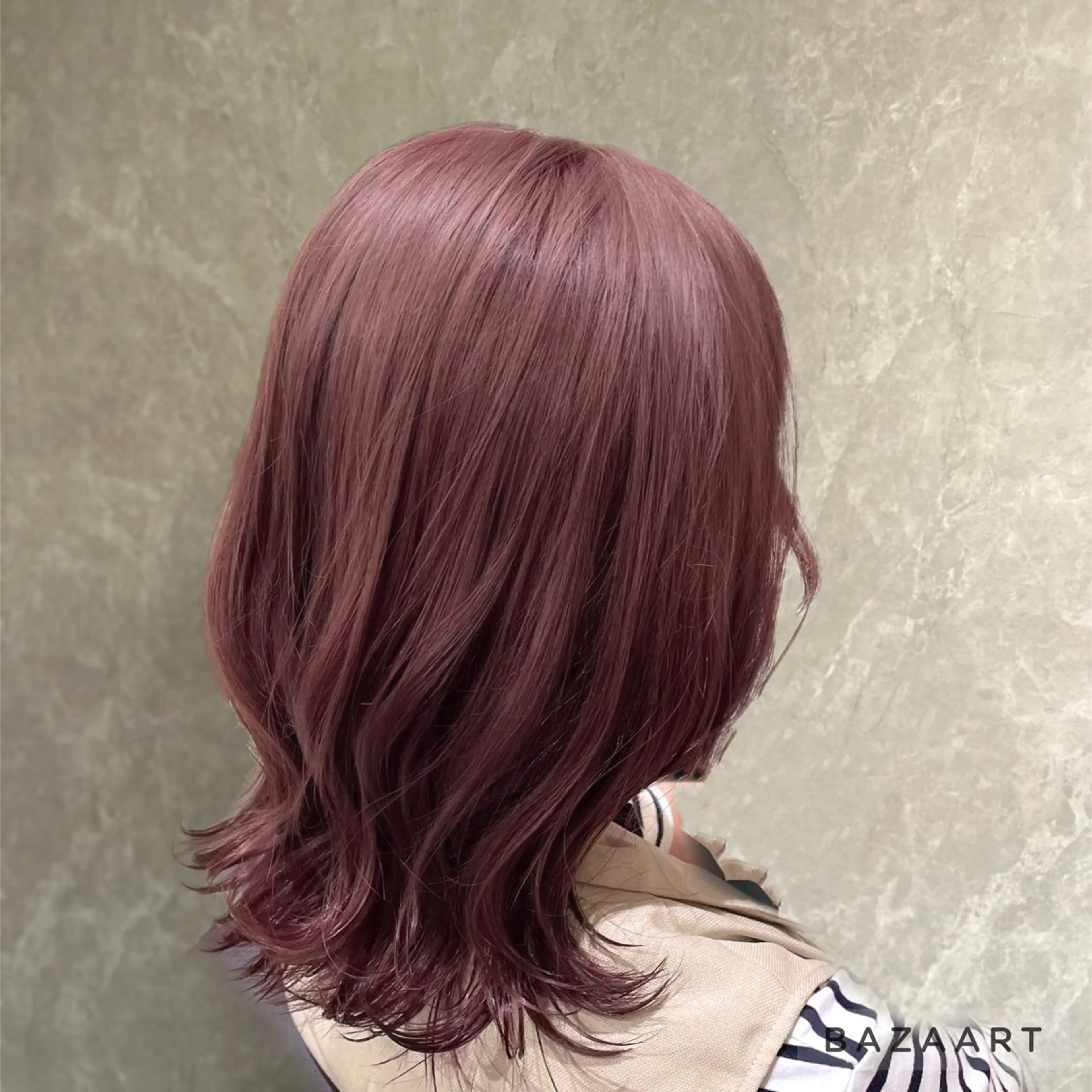 ミディアム カラー ヘアカラー 心斎橋/ブリーチなし 髪質改善/レイヤーのヘアスタイル