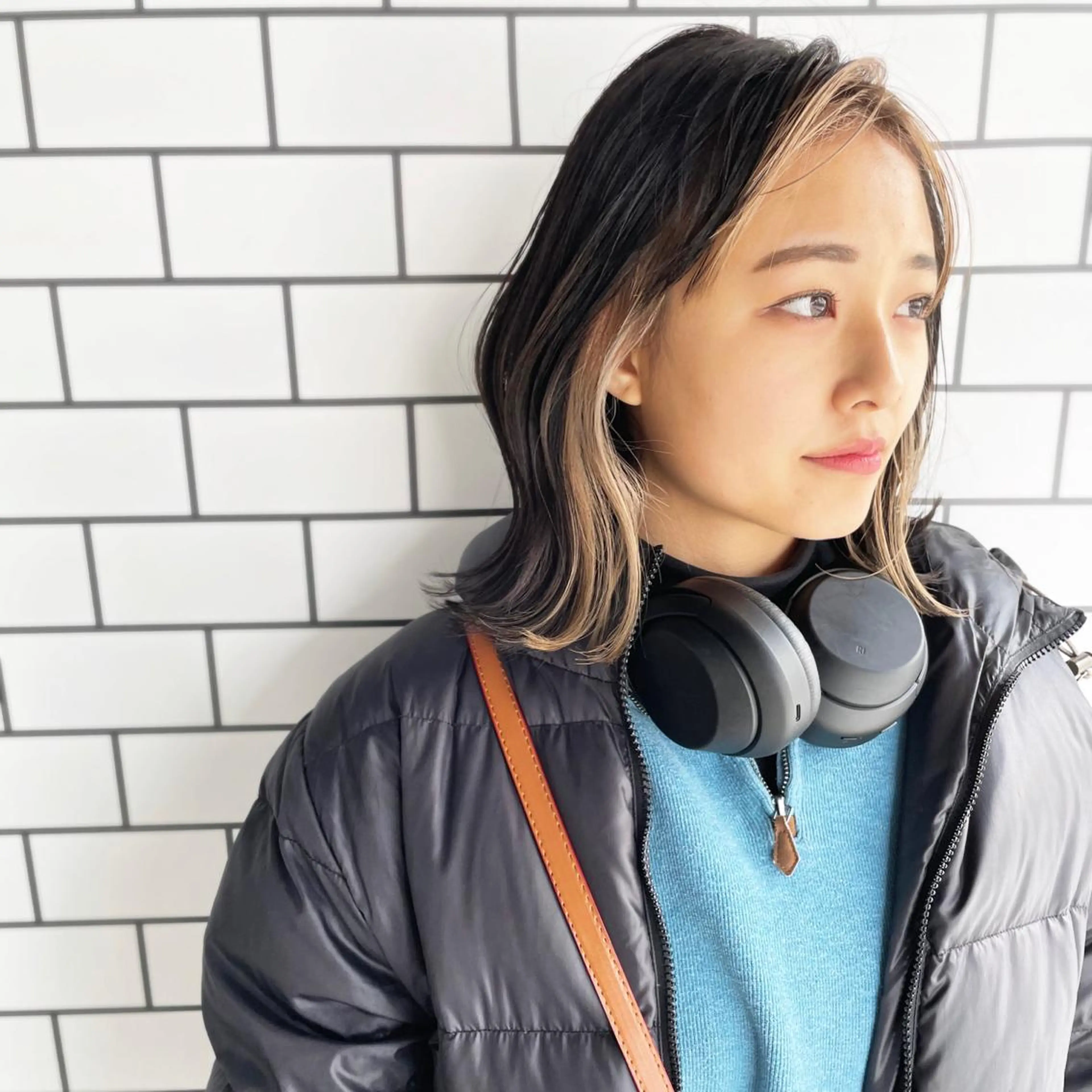 ミディアム カラー ミストバング デザインカラー イヤリングカラー  フェイスフレーミング インナーカラー 🦋韓国系指名No1 店長/圓山 祐也🦋のヘアスタイル