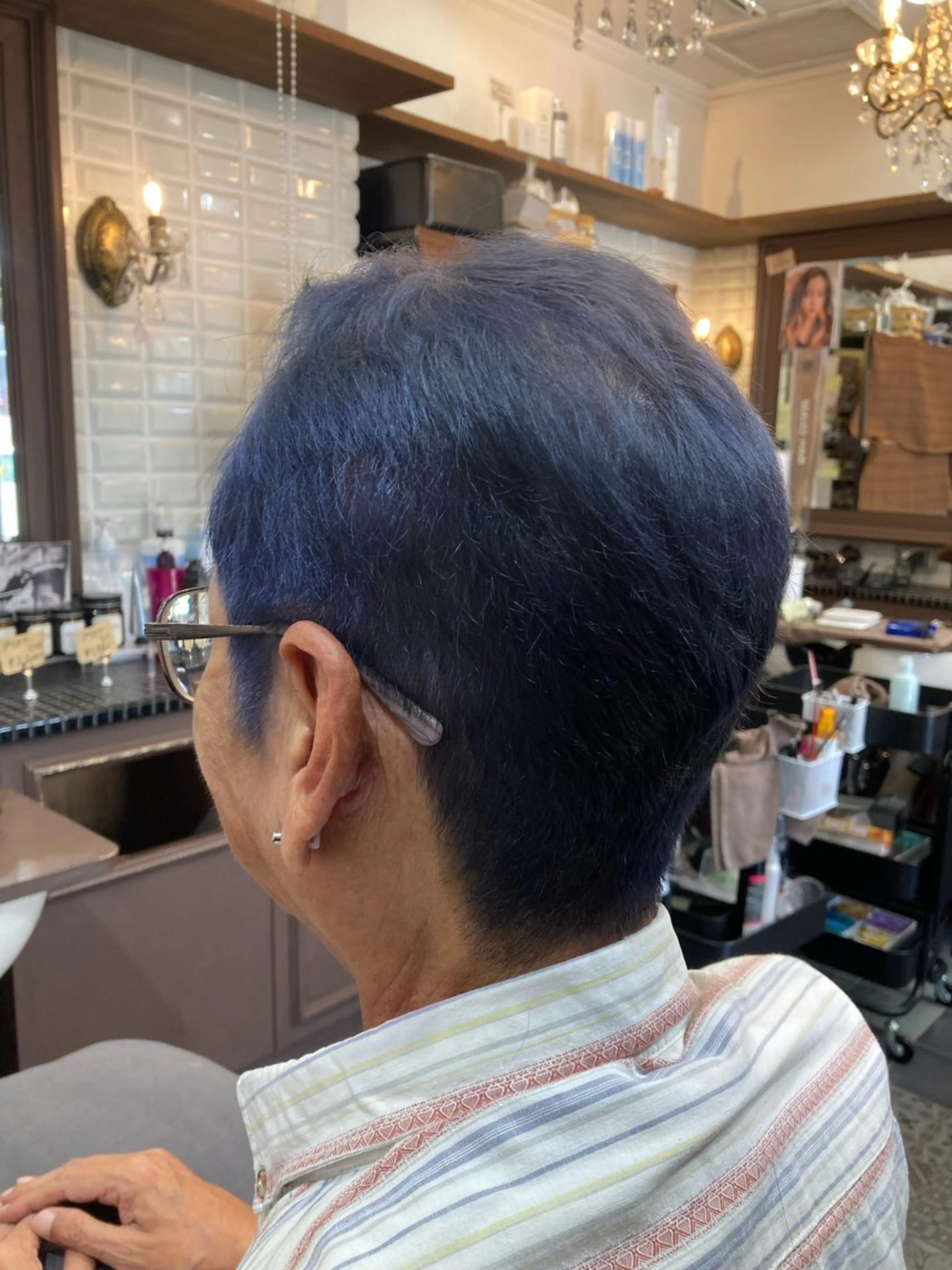 カラー メンズ ブルーカラー ダブルカラー ルピナス中田店長 山口大地のヘアスタイル
