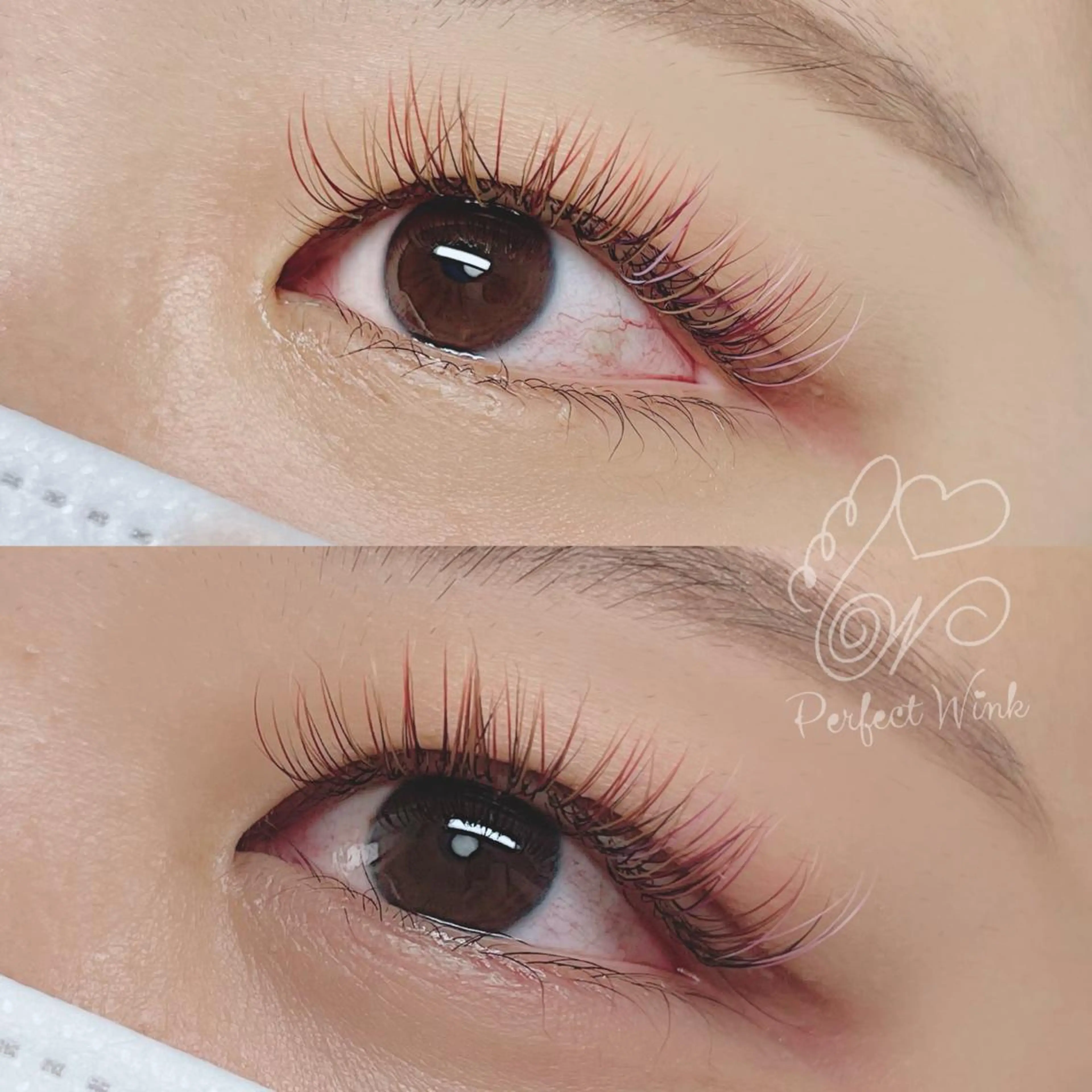 カラー マツエク・マツパ 透明感カラー ピンクカラー カラーマツエク マツエク パーフェクトウィンク ちぢいわみのりのマツエク・マツパデザイン