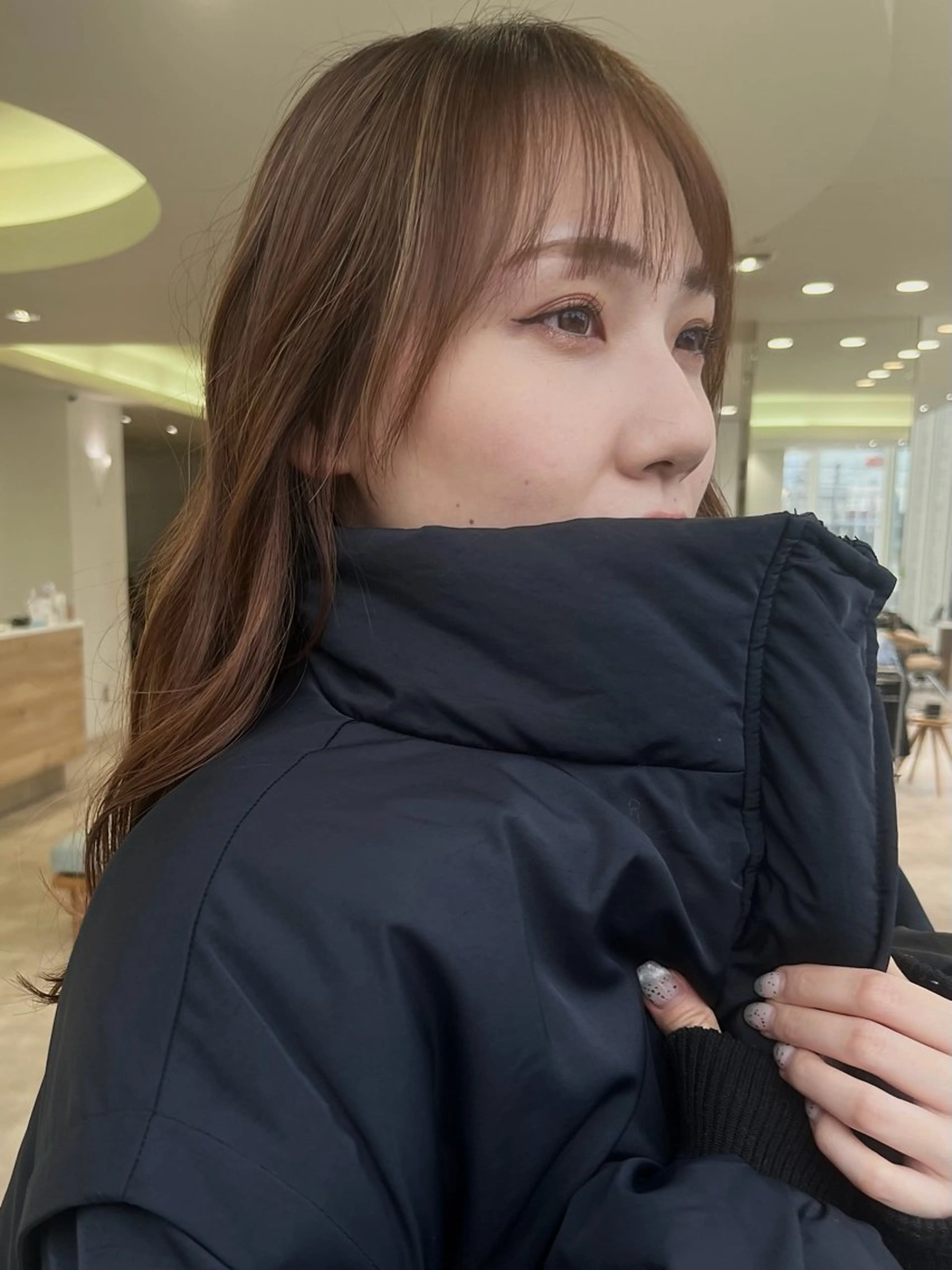 セミロング カラー ベージュカラー 透明感カラー オレンジ cana カナ/レイヤーカットのヘアスタイル