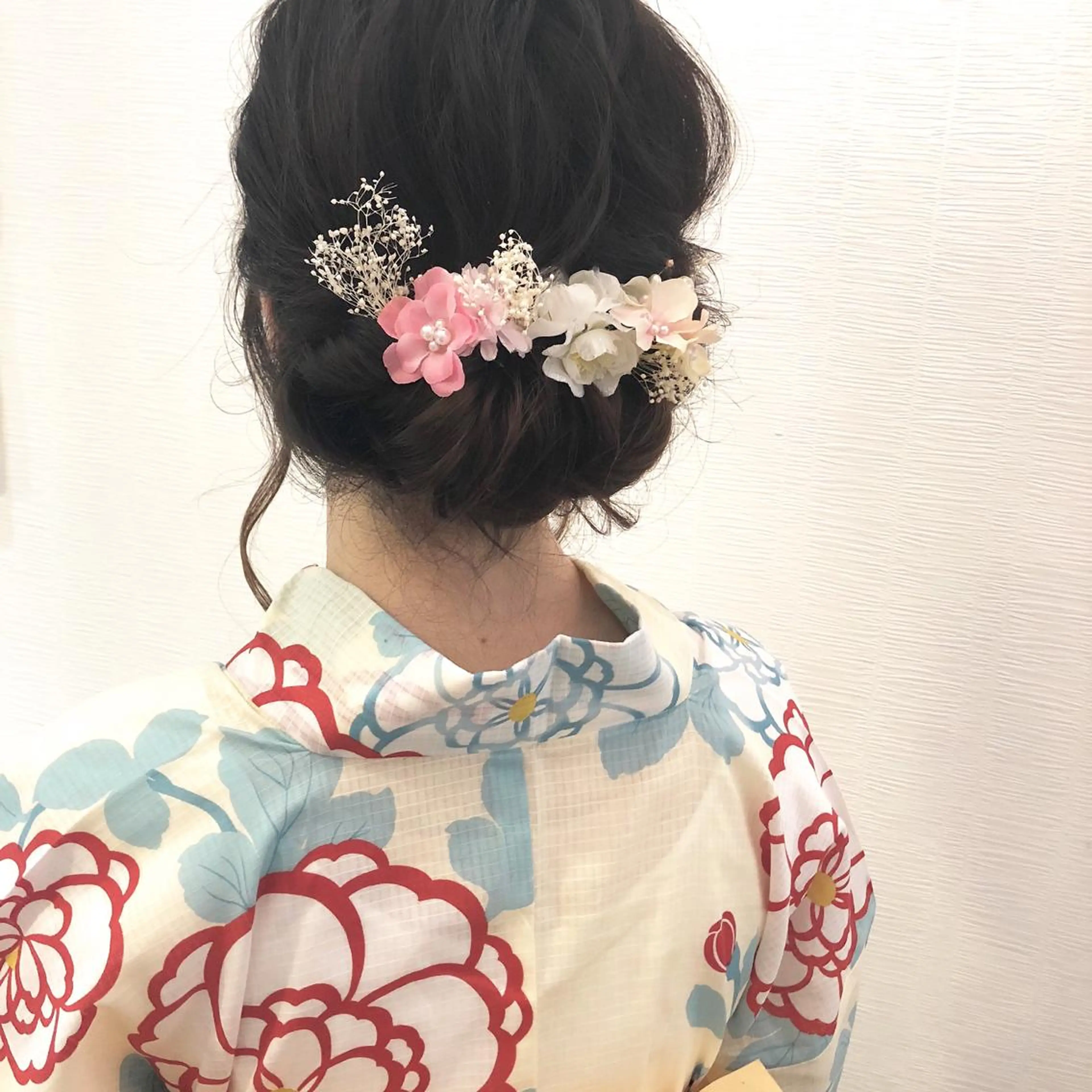 セミロング ヘアアレンジ 浴衣 平川 友希子のヘアスタイル